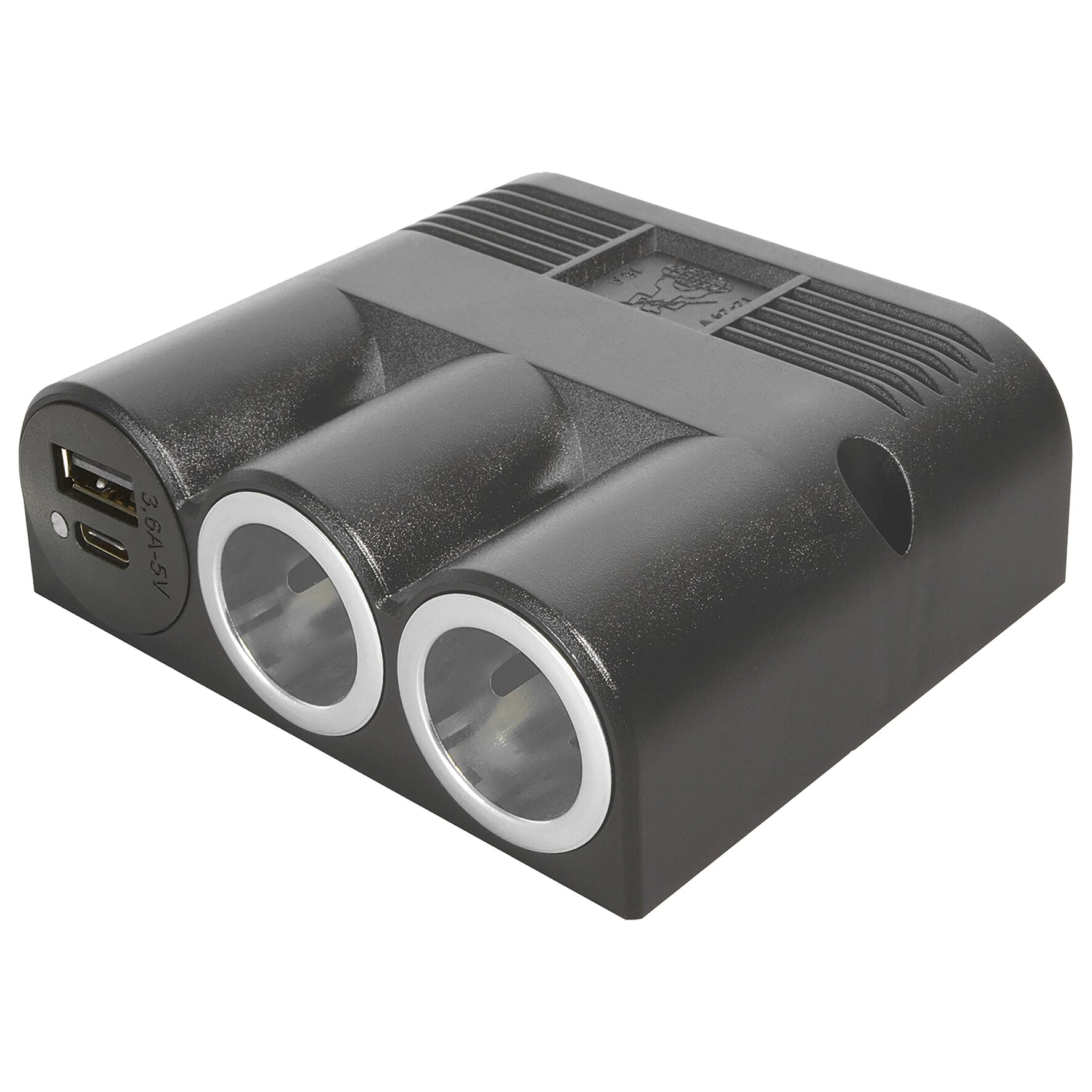 Surface-Mounted Triple Socket, 2 Power | USB-A | USB-C