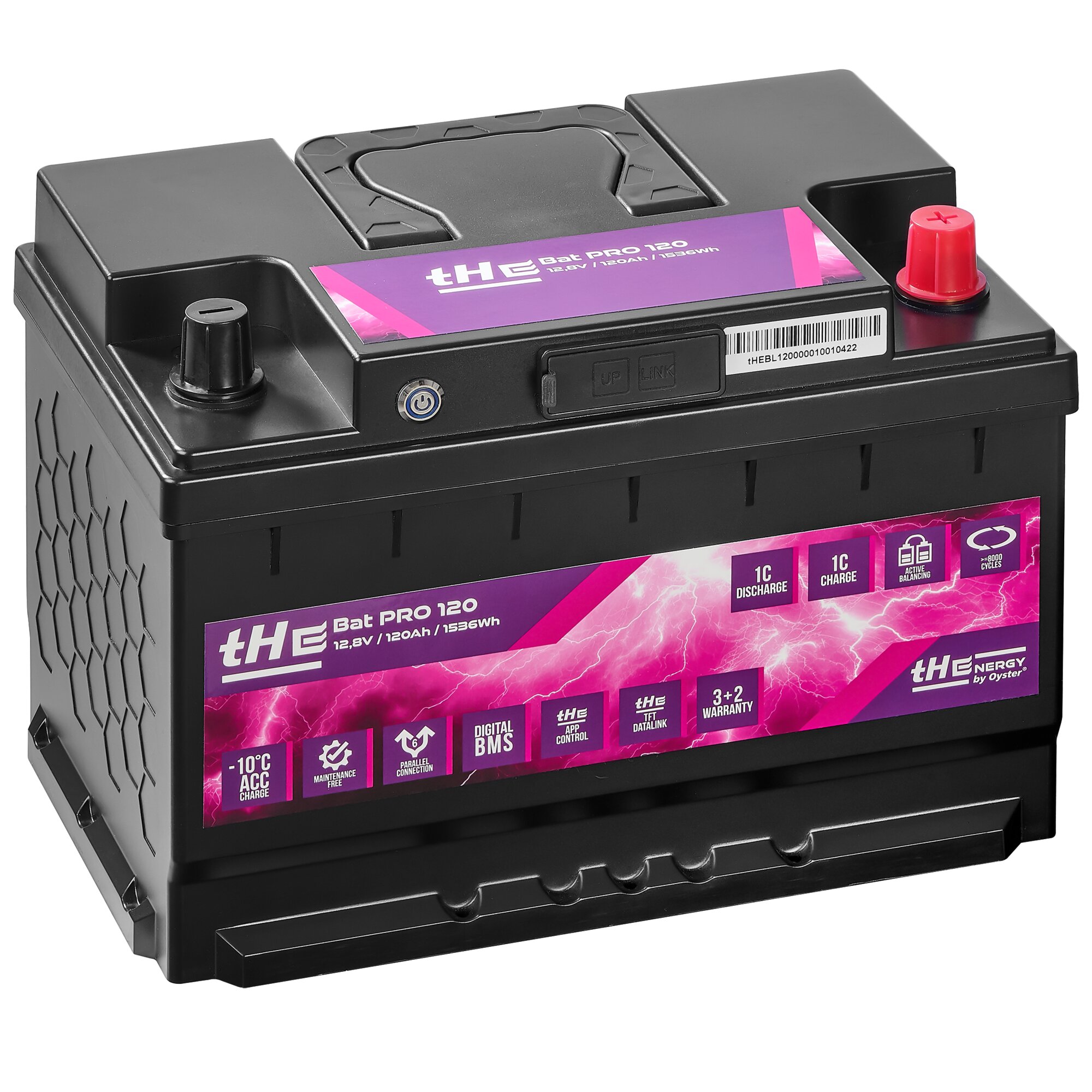 Lithium Battery Premium LiFePO4 tHE BatPro 120, 12.8 V, 120 Ah