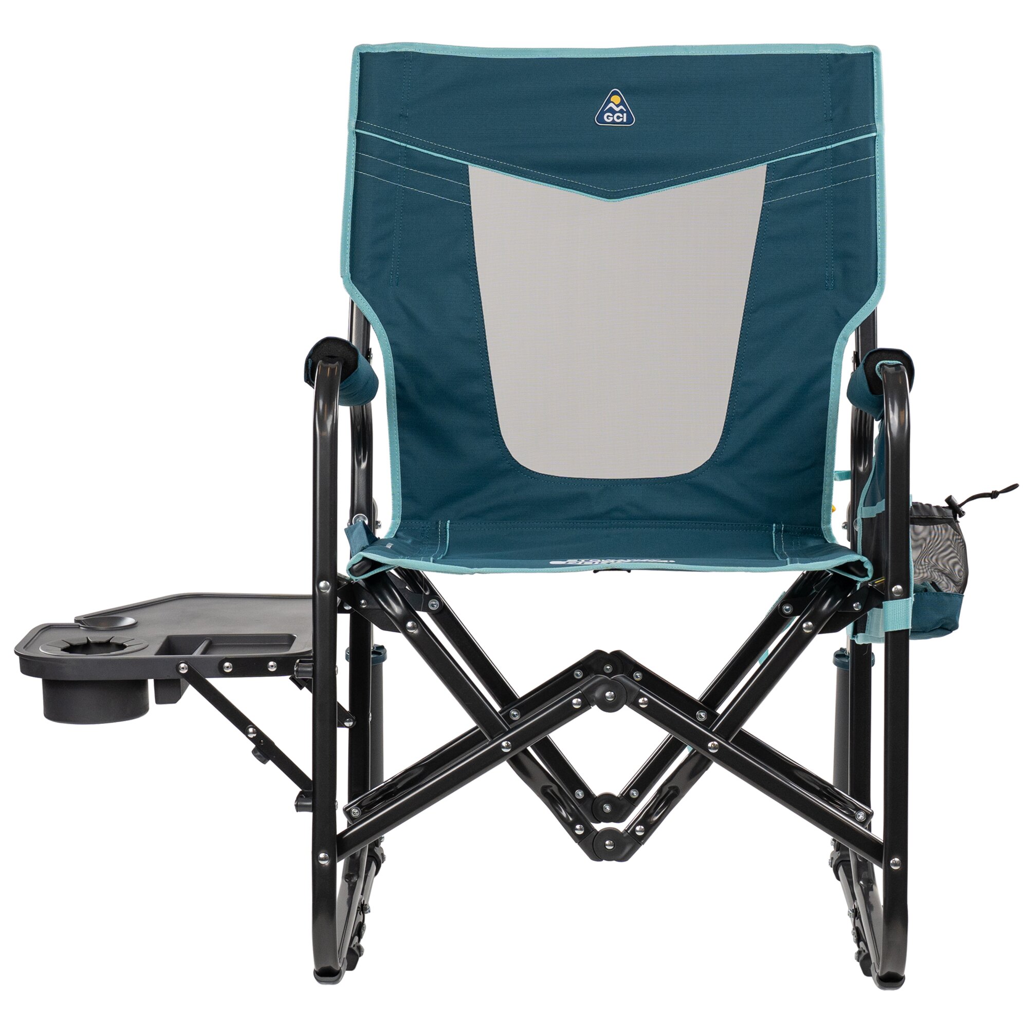 Camping Rocking Chair Stowaway Rocker™ with Table, blue