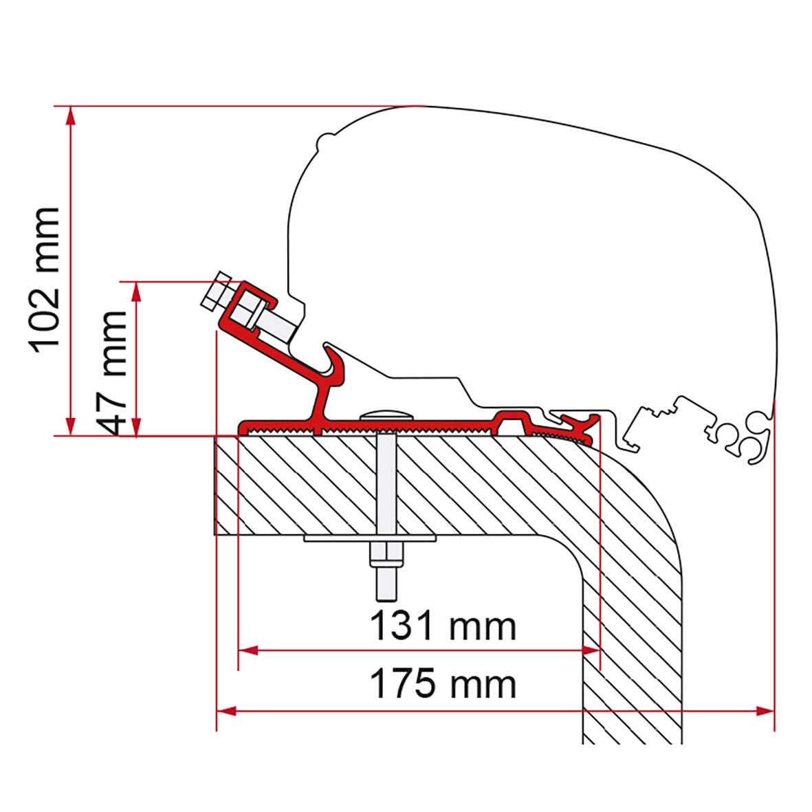 Awning Adapter Hymer for F80, 550 cm
