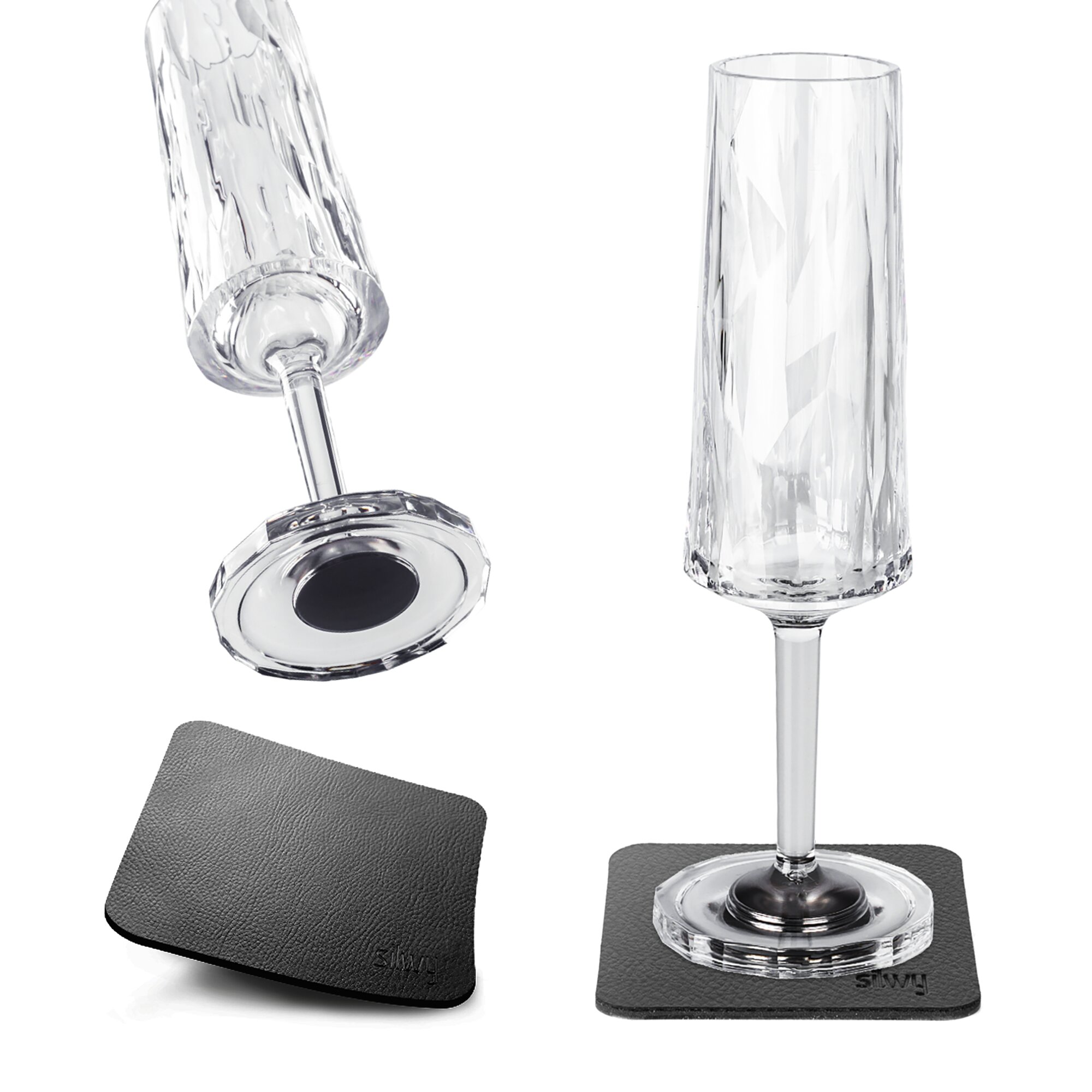 Magnetic Plastic Glasses, Champagne Glass