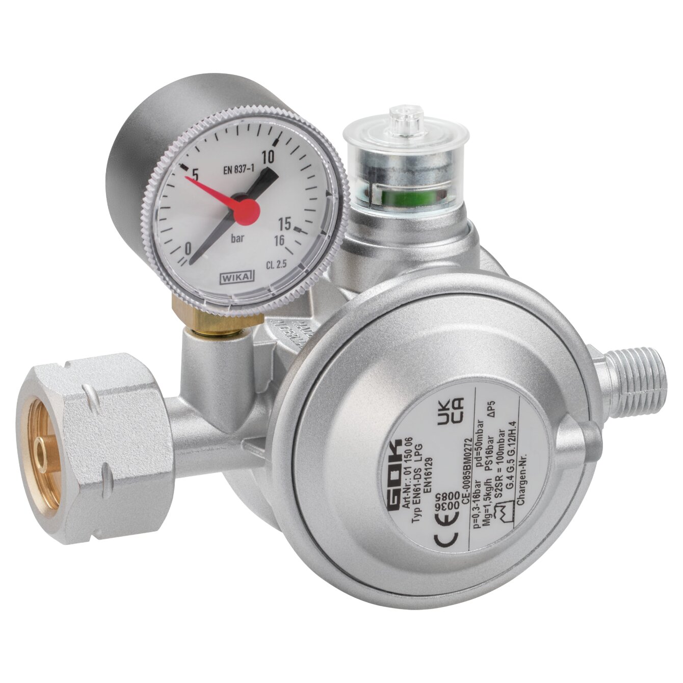 Gas Regulator 1.5 kg/h Komb.A x G1/4LH-KN UEDS Man.