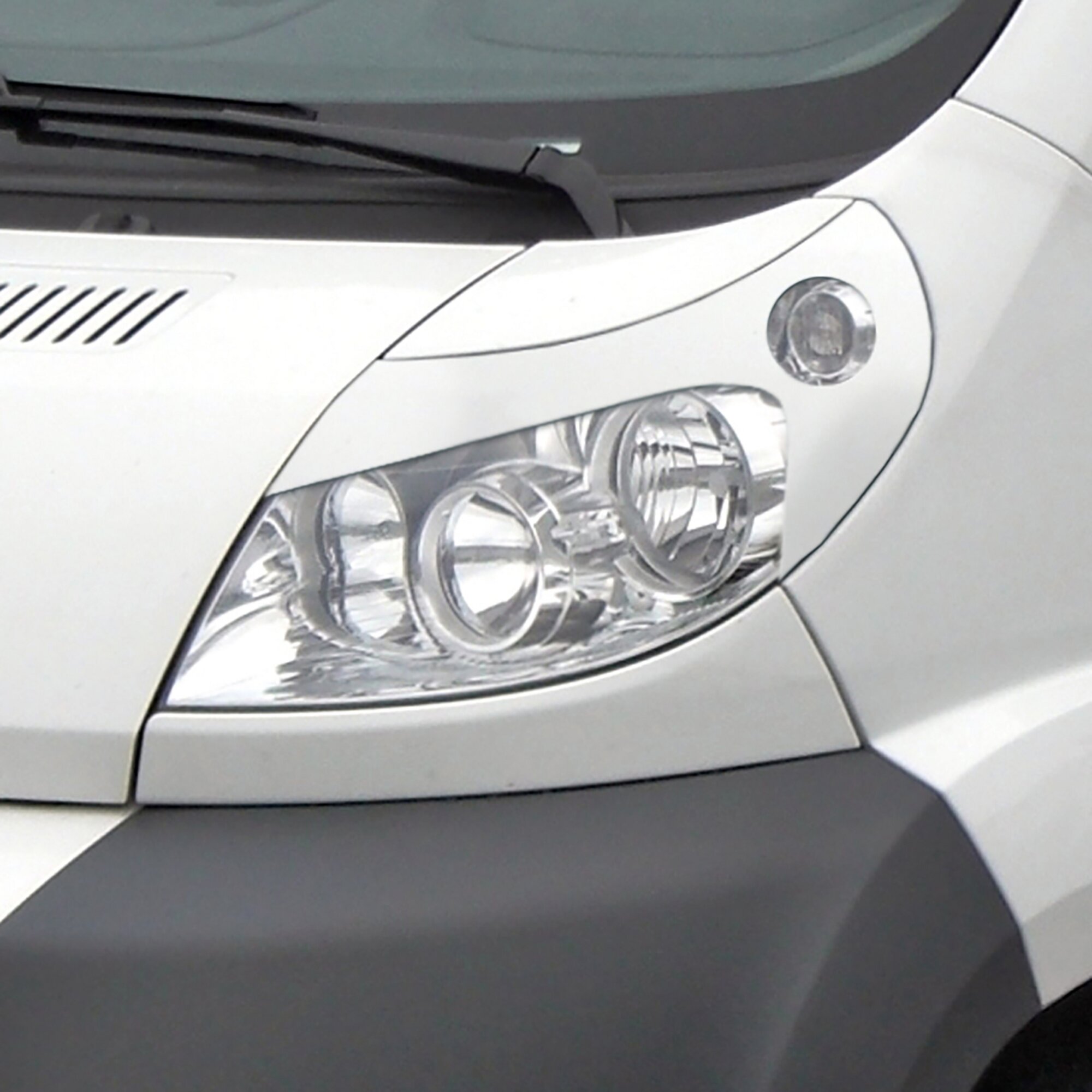 Headlight Covers "Evil Eye" glossy white for Fiat Ducato model years 2006/07 - 2014/04