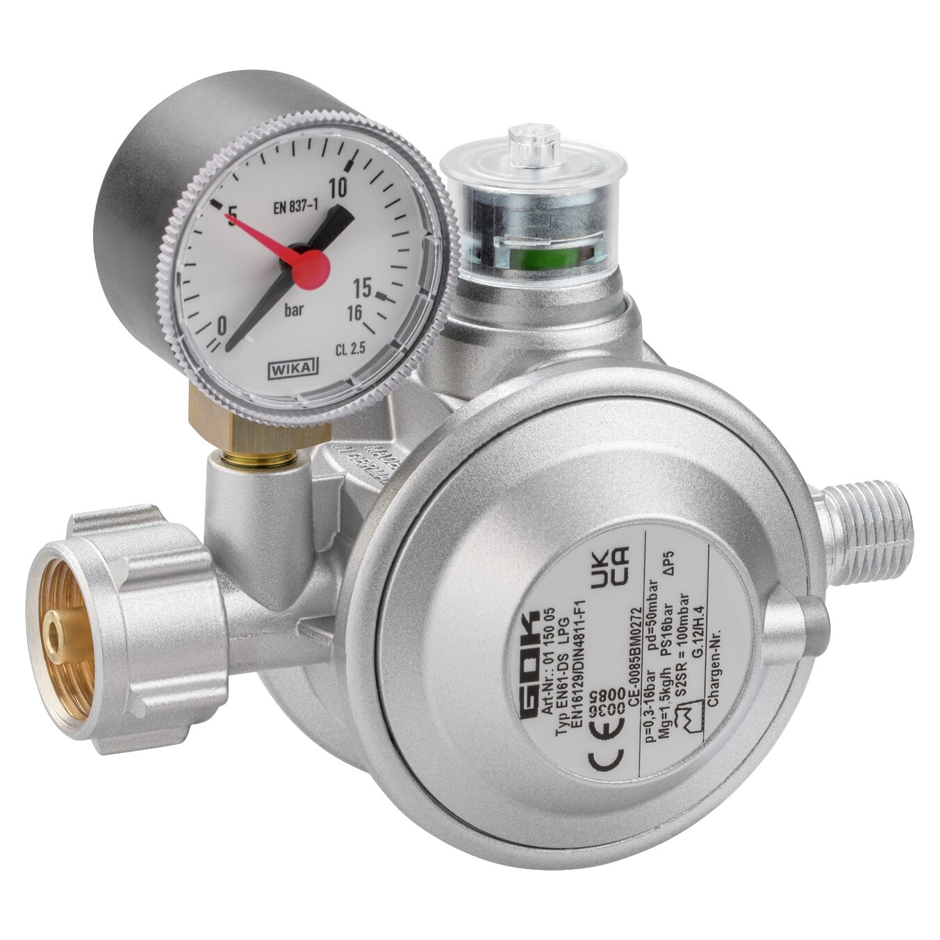 Gas Regulator 1.5 kg/h KLF x G1/4LH-KN UEDS Man.
