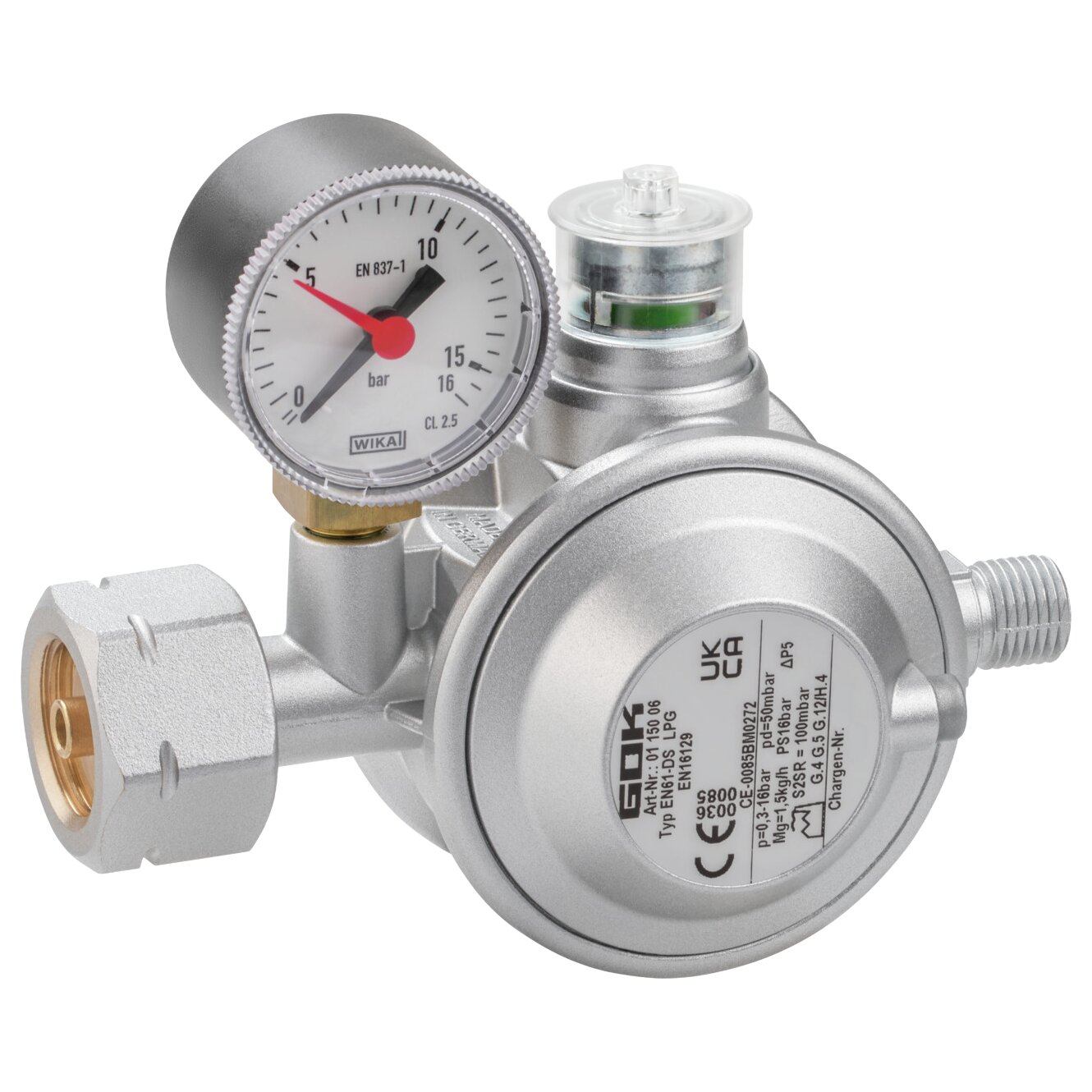 Gas Regulator 1.5 kg/h Komb.A x G1/4LH-KN UEDS Man.