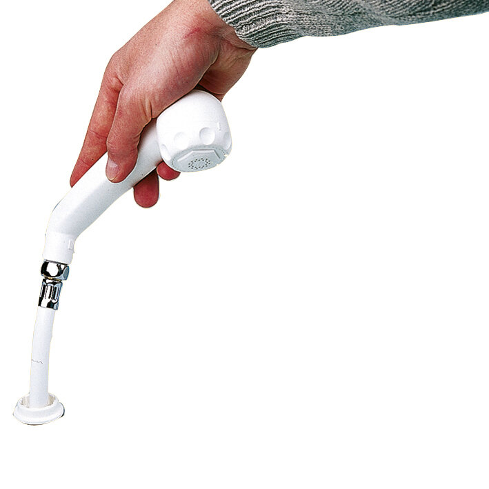 Shower Set with Hose (1.5 m) and Wall Bracket, white