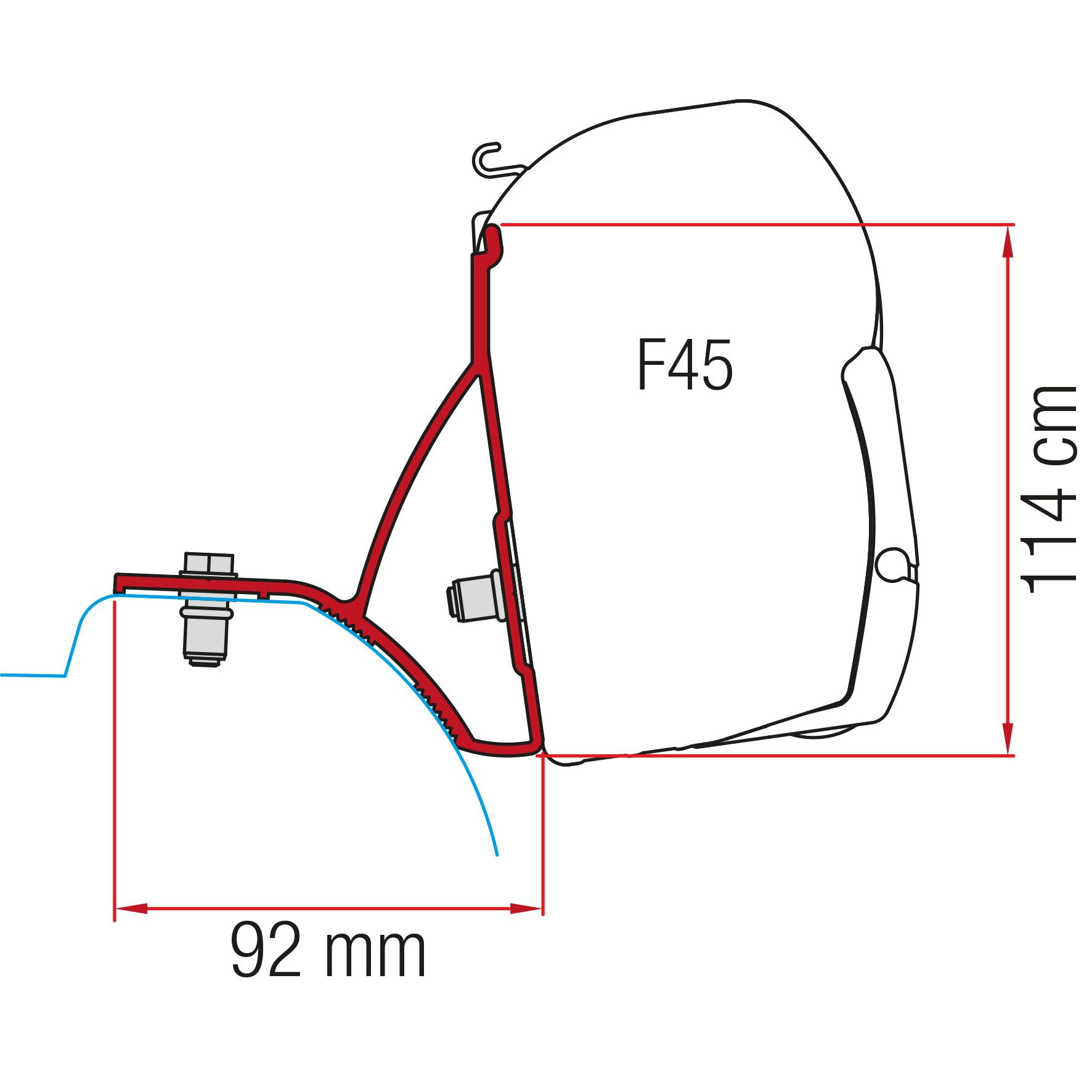 Awning Adapter Kit Renault Trafic from 2015, for F45