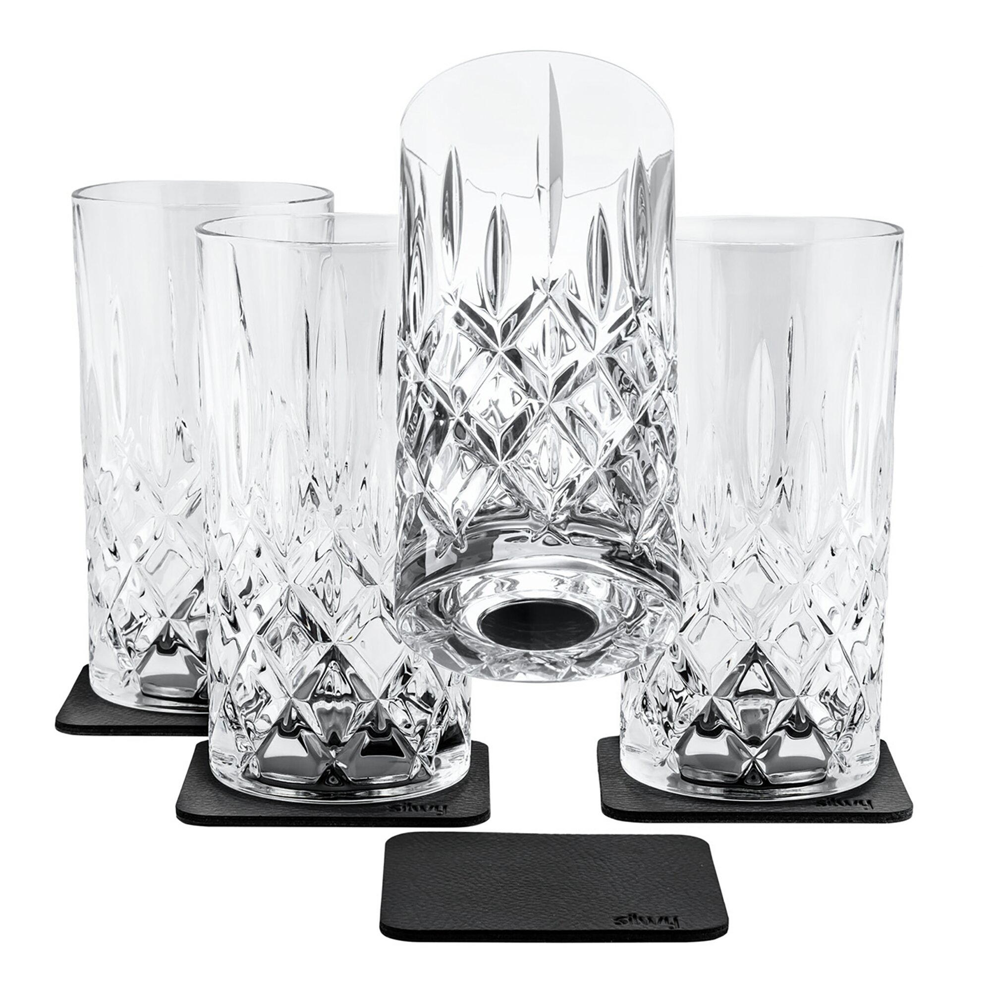 Magnetic Crystal Glasses, Long Drink Set