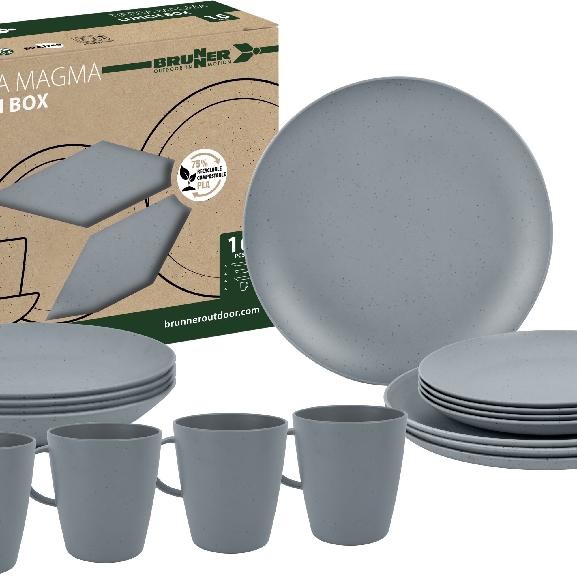 Tierra Magma Tableware Set, 16 pcs