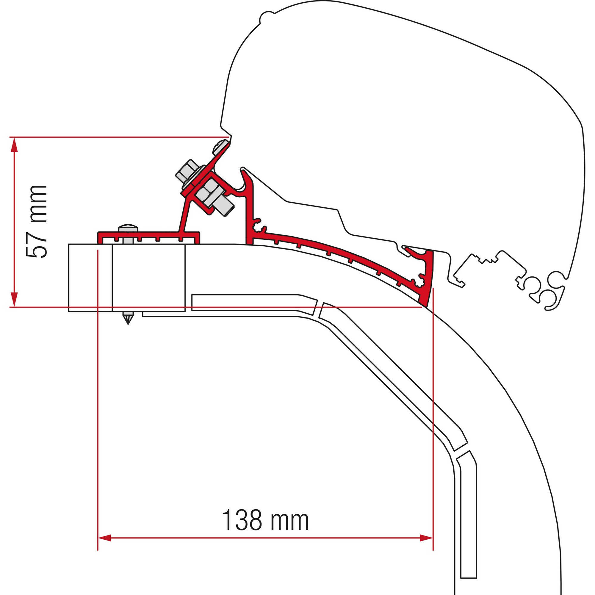 Awning Adapter Kit Arca, Mobilvetta K-Yacht for F80/F65