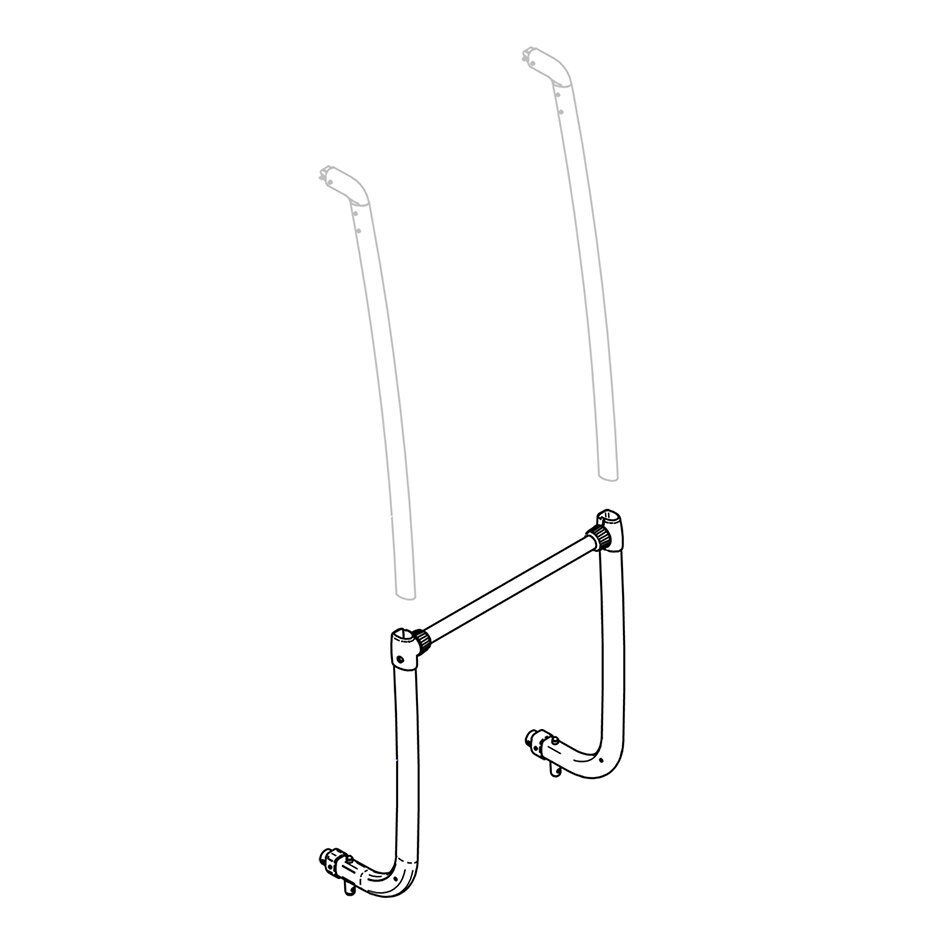Support Frame Cross Bar and Set Lower Support Arms Excellent LV, black