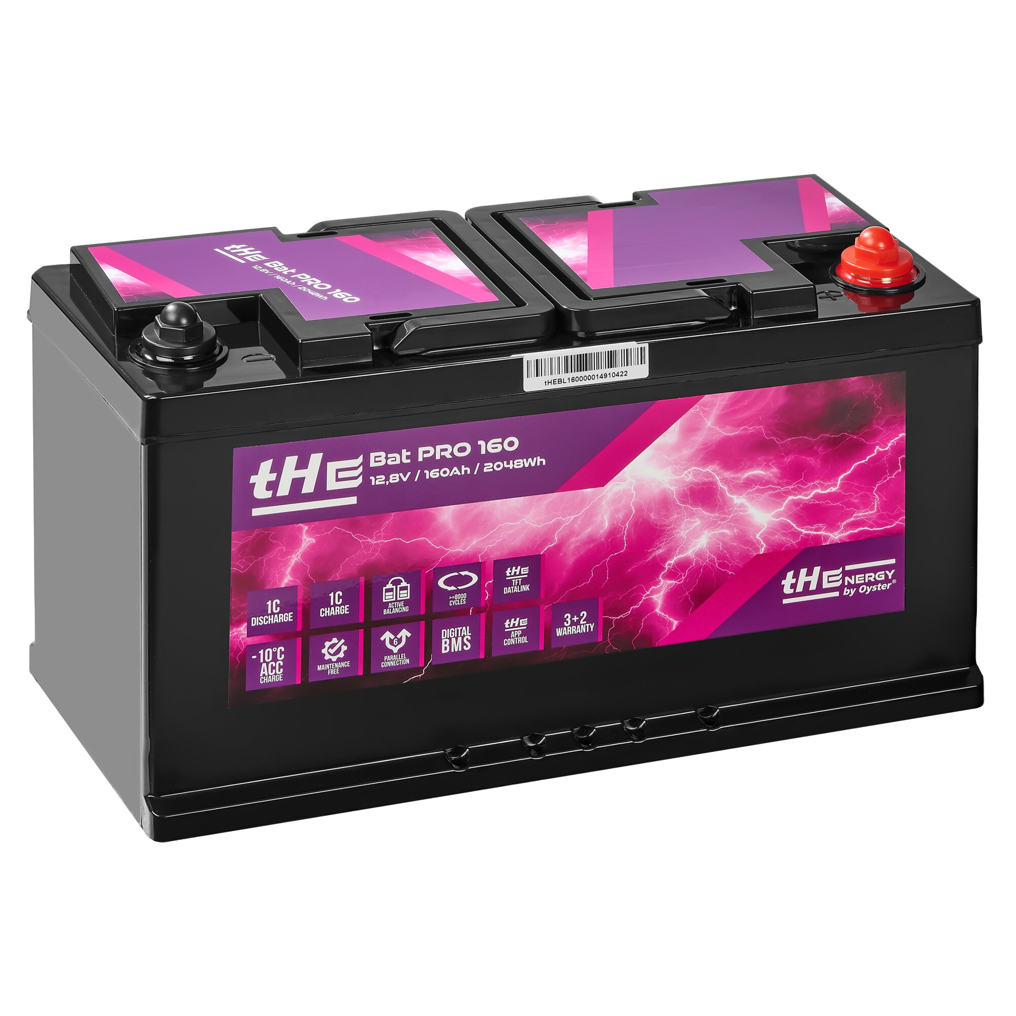 Lithium Battery Premium LiFePO4 tHE BatPro 160, 12.8 V, 160 Ah
