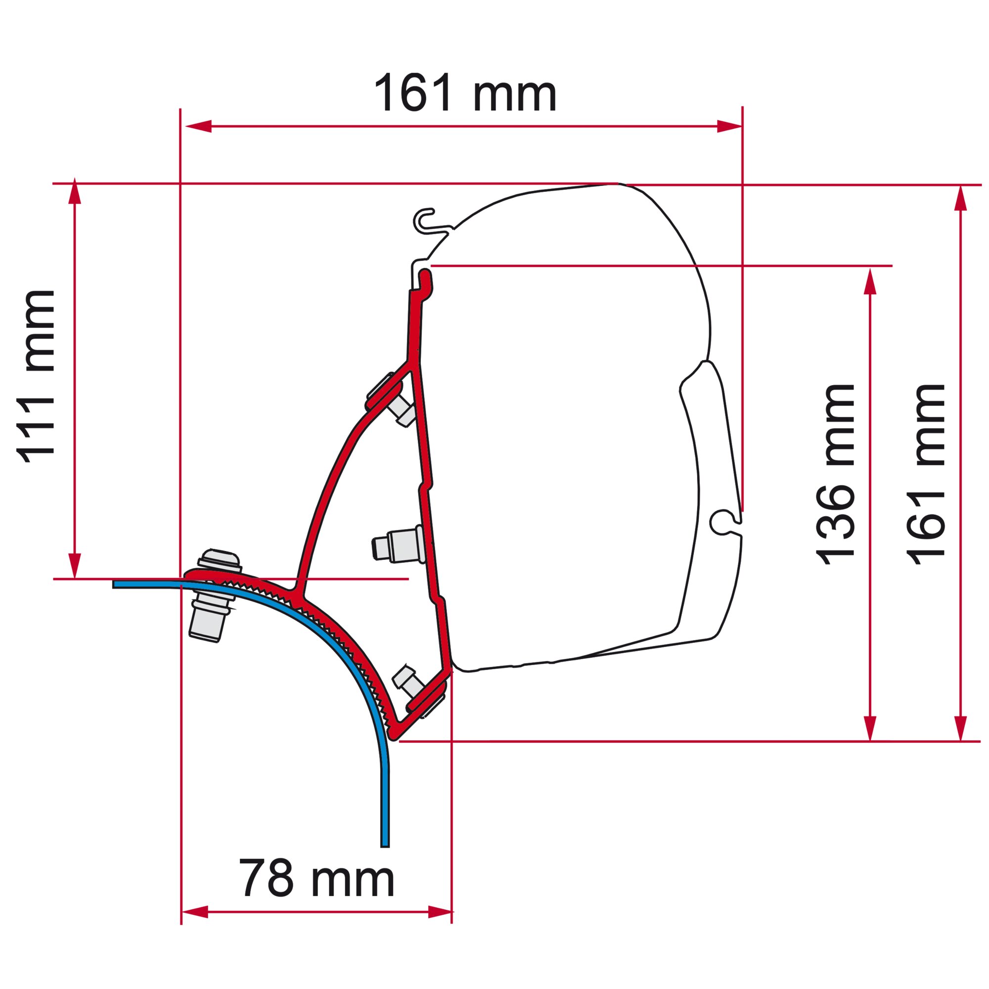 Kit VW T5/T6 Pop-Top Deep Black for Awning F45
