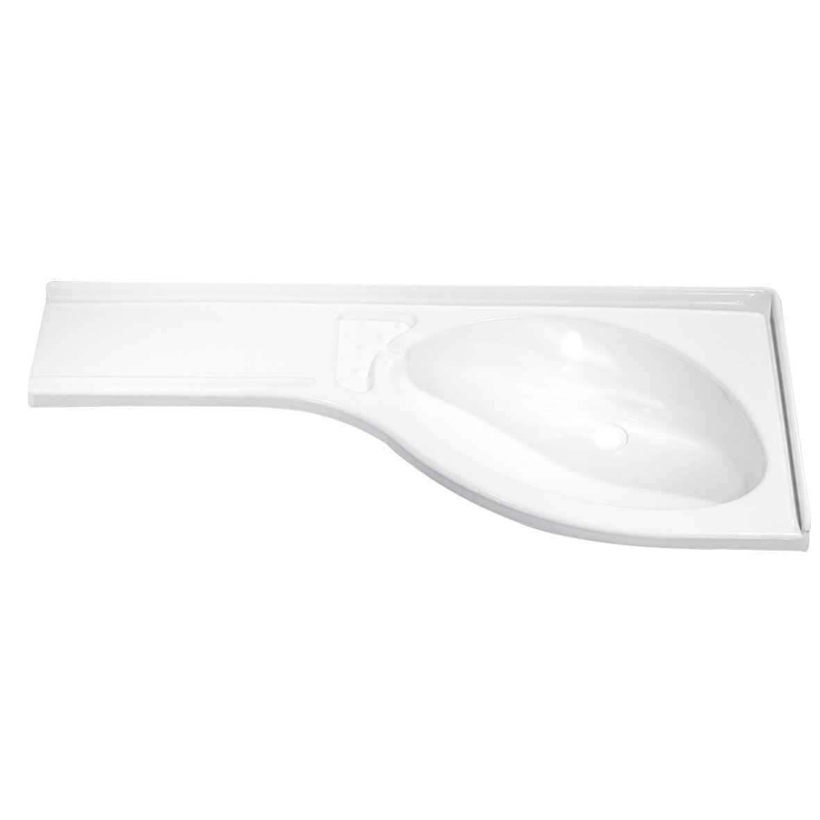 Corner Sink, tray on the left, white