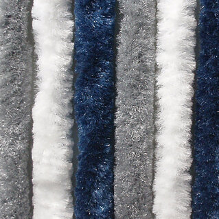 Fleece Curtain 100 cm wide, dark blue/white/grey