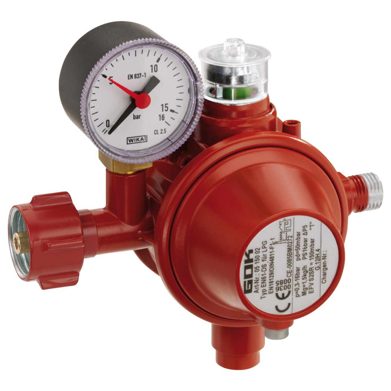Gas Regulator 1.5 kg/h, KLF x G1/4LH-KN TAE UEDS SBS Man