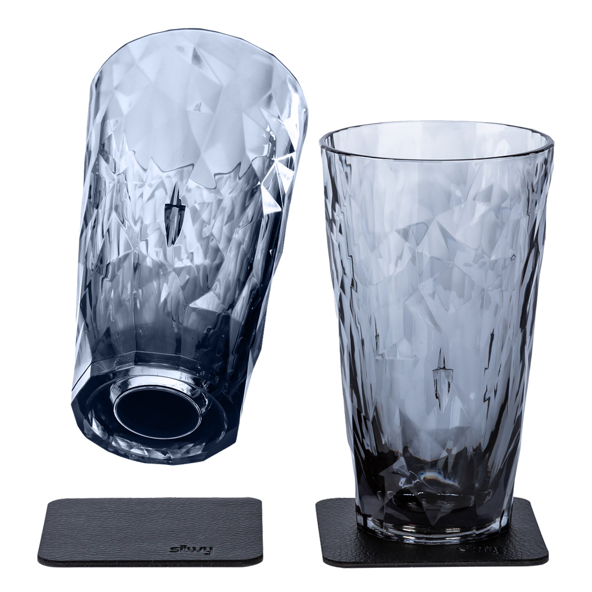 Magnetic Plastic Glasses Grey, Long Drink