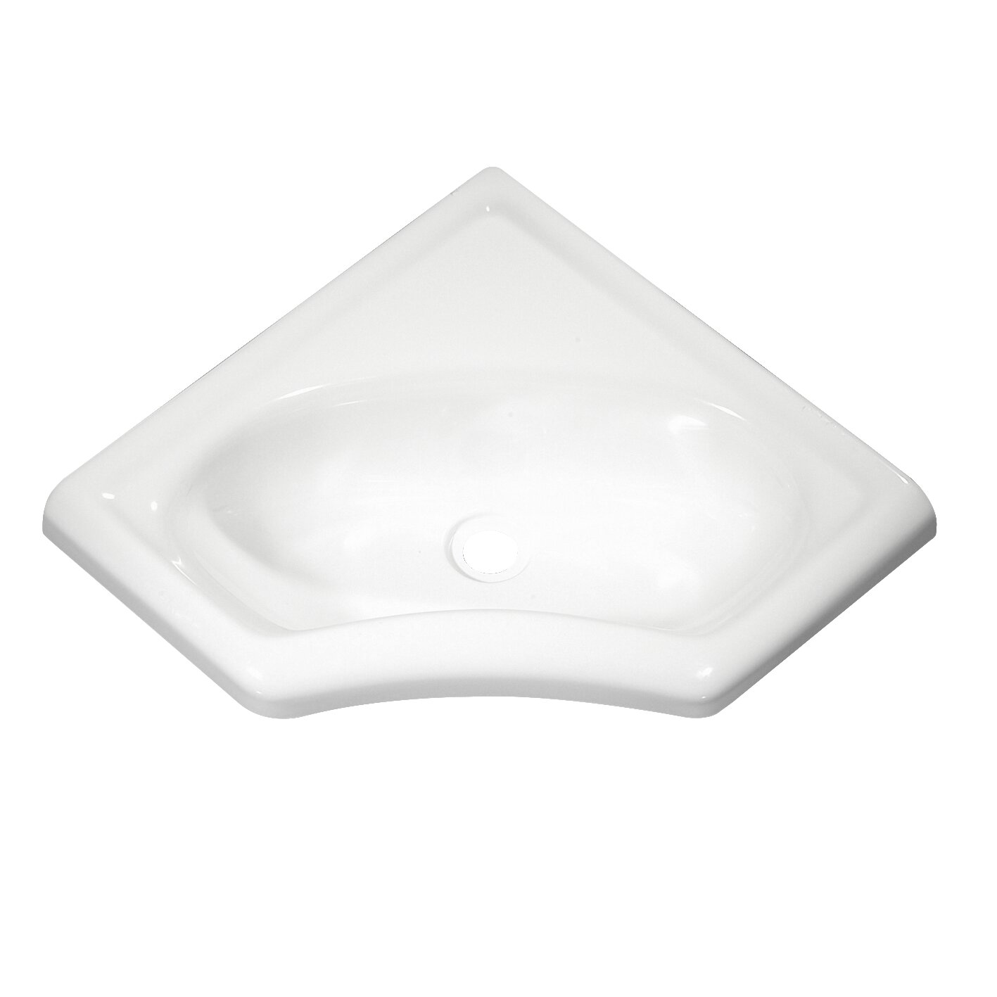 Corner Sink, 340 x 165 mm, white