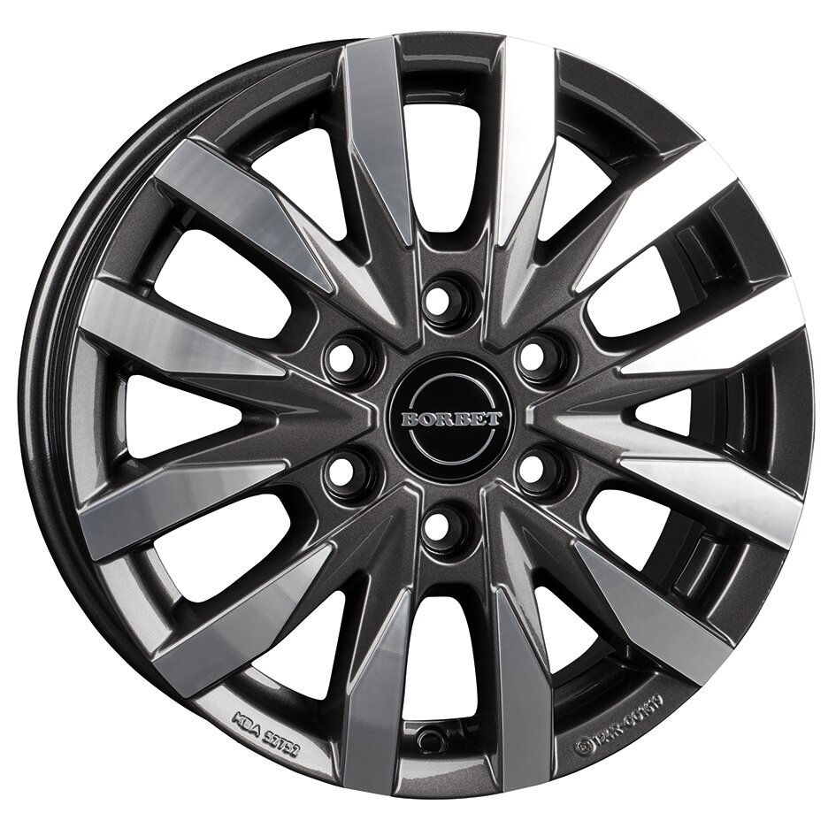 Alu Wheel Rim CW6 for MB Sprinter, Four-Wheel Drive, mistral anthracite polished glossy, 6.5 x 16"
