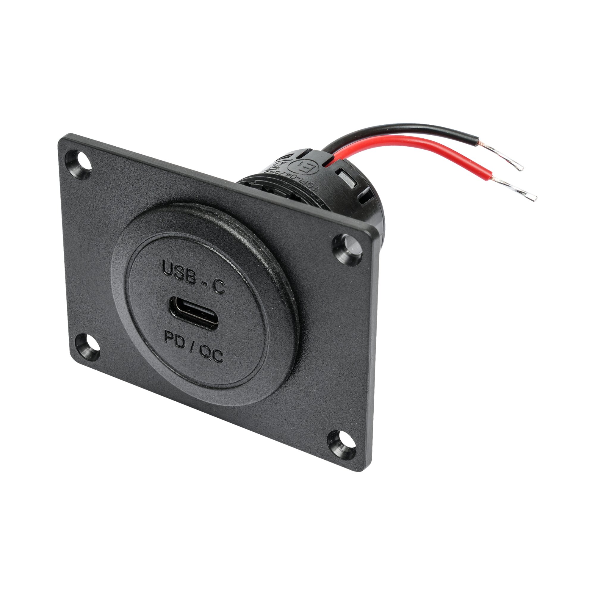 Recessed Power Socket USB-C, 60 W, with installation plate