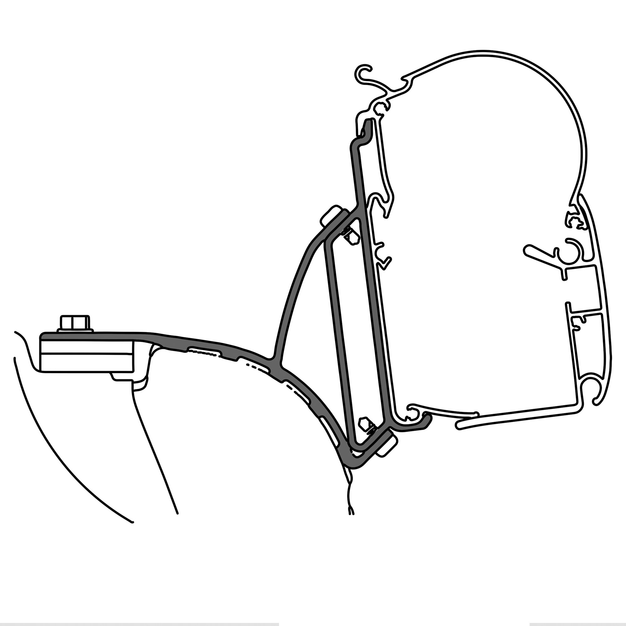 Adapter for VW T5/T6 Multivan for Awnings Dometic Series 1