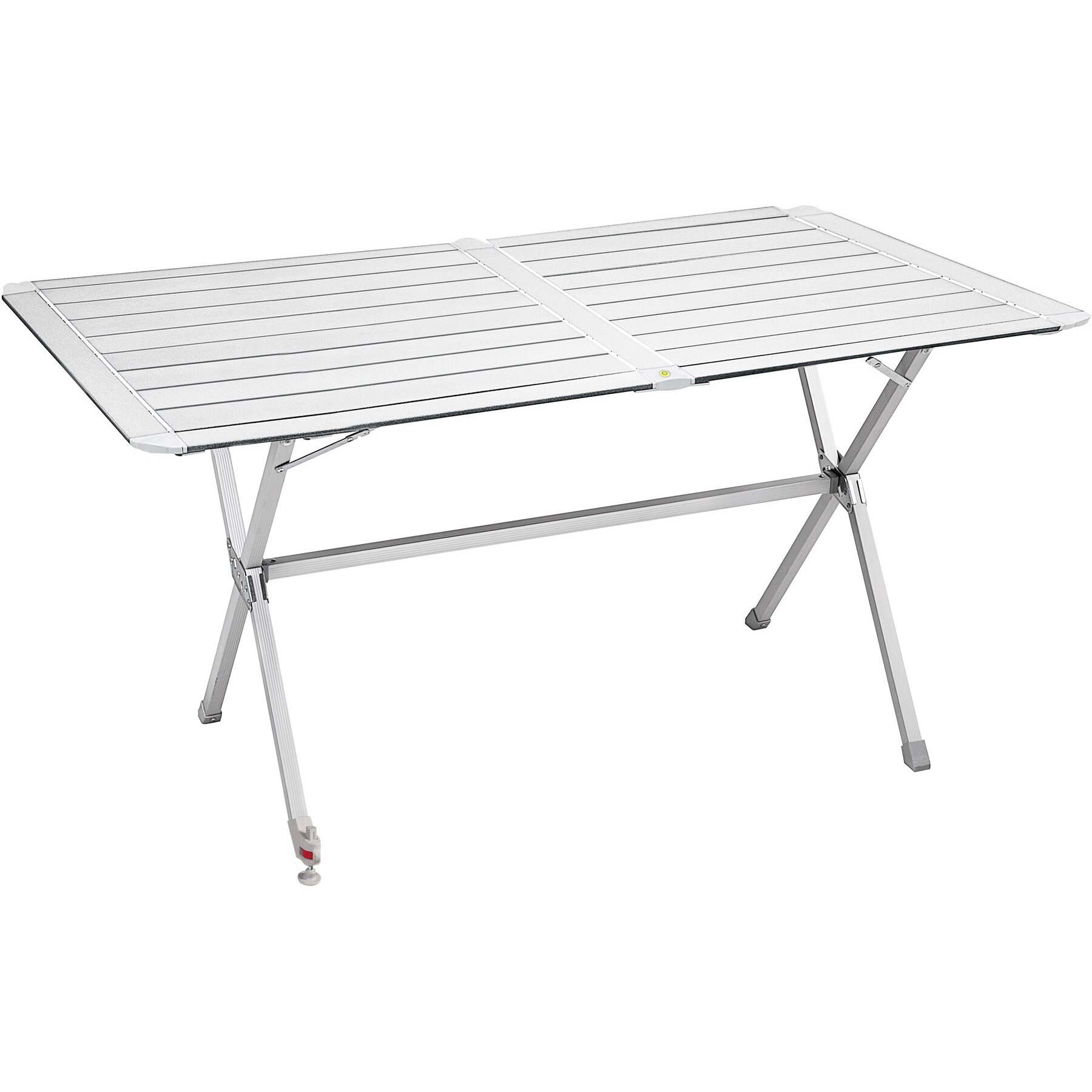 Roll-Up Camping Table Silver Gapless, 140 x 70 cm