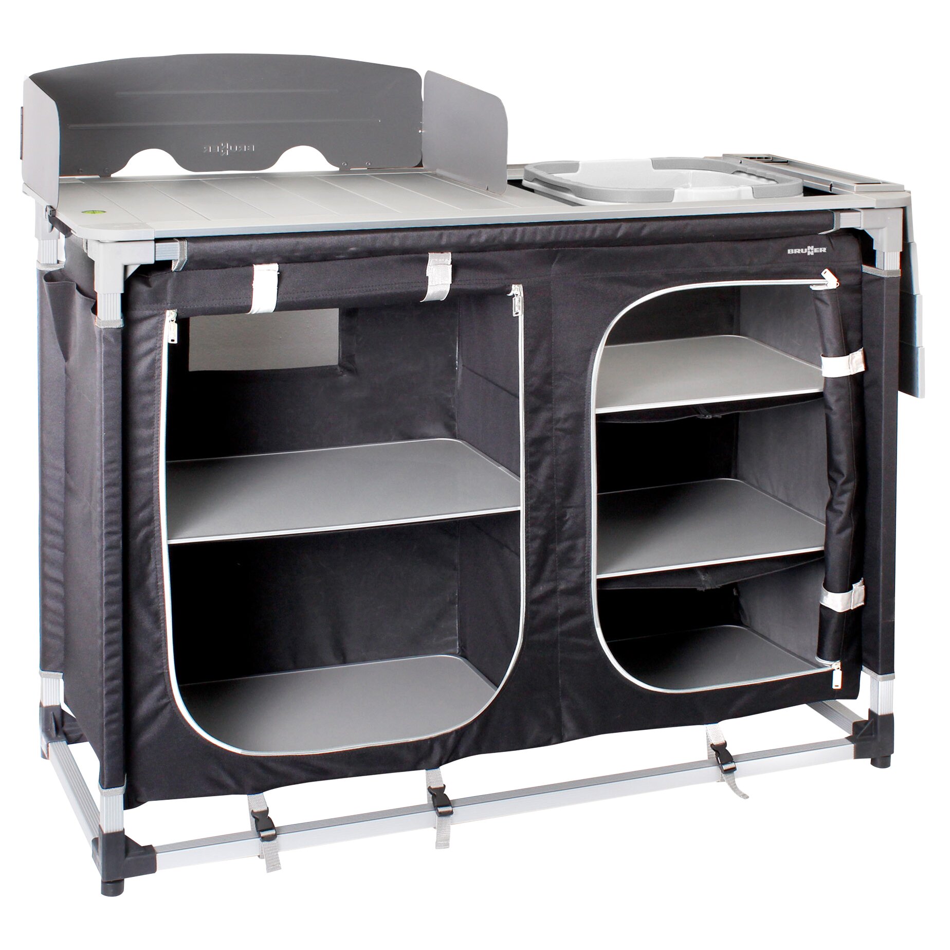 Camping Cabinet Azabache, black, Azabache CTW Square HWT