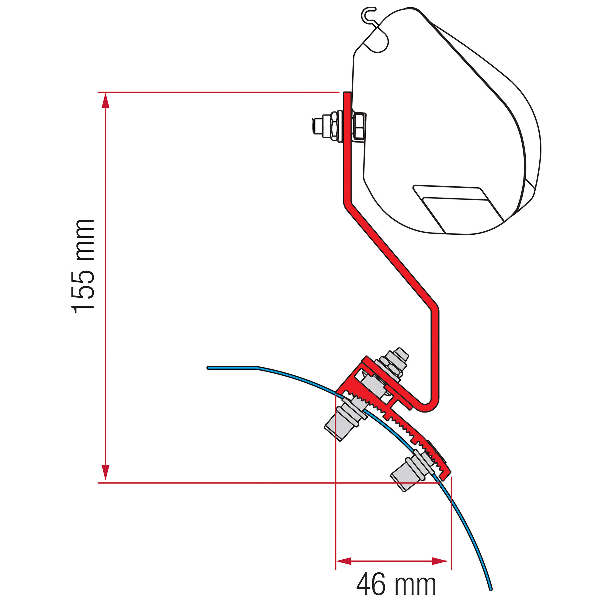 Awning Adapter Kit VW Caddy Maxi Lift Roof for F35 Pro