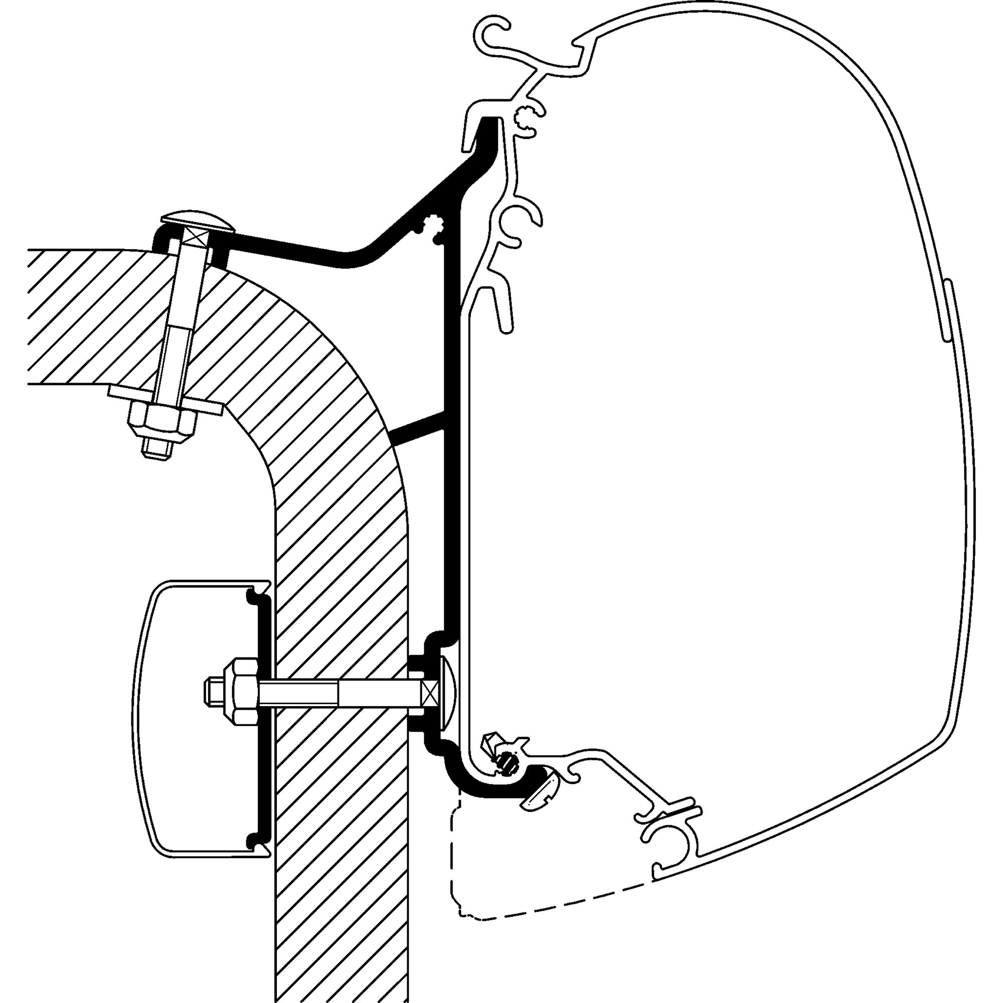 Adapter for Hymer B2 Class for TO Series 5 and 8, 4 m