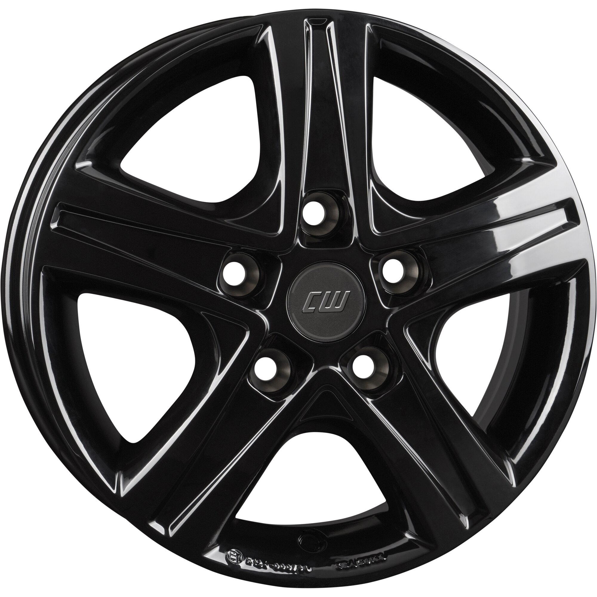 Aluminium Wheel Rim CWD for Fiat Ducato with Light-Chassis, 1200 kg, black glossy, 6 x 15"