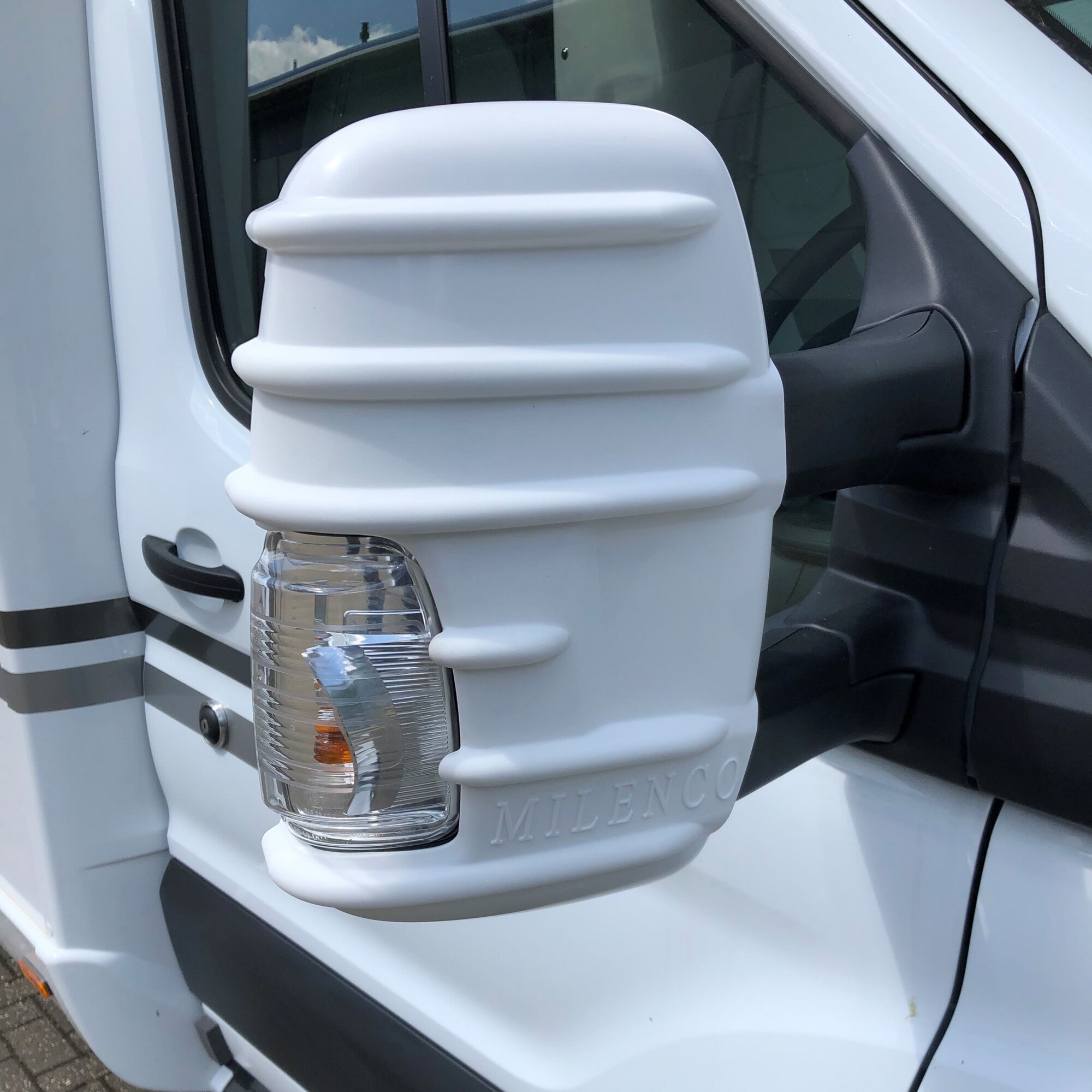Mirror Protection Ford Transit Custom, white