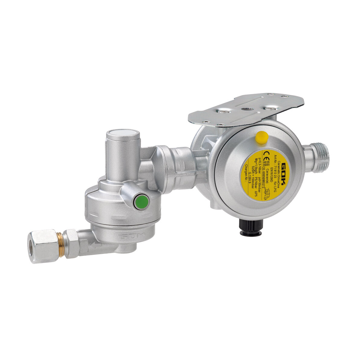 Safety Gas Pressure Regulator System Caramatic DriveOne, horizontal, 30 mbar
