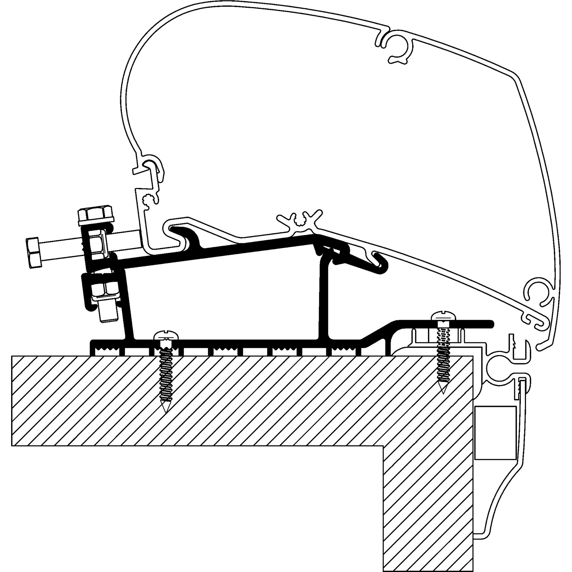 Roof Adapter For Hobby Caravans Built 2009 - 2013 For TO Series 6 And 9