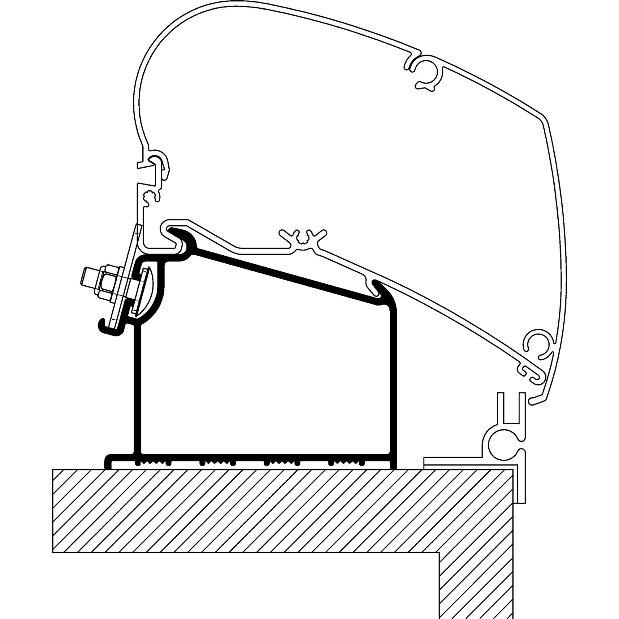 Roof Adapter for Adria Caravan built since 2015 for TO Series 6 and 9