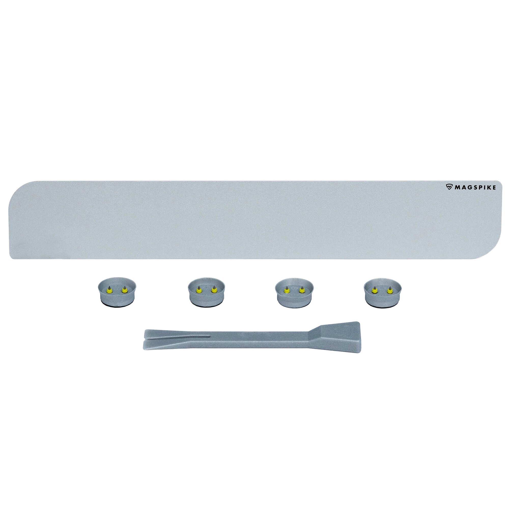 Base Plate with Magnet MagSpike Set L without Hooks, silver