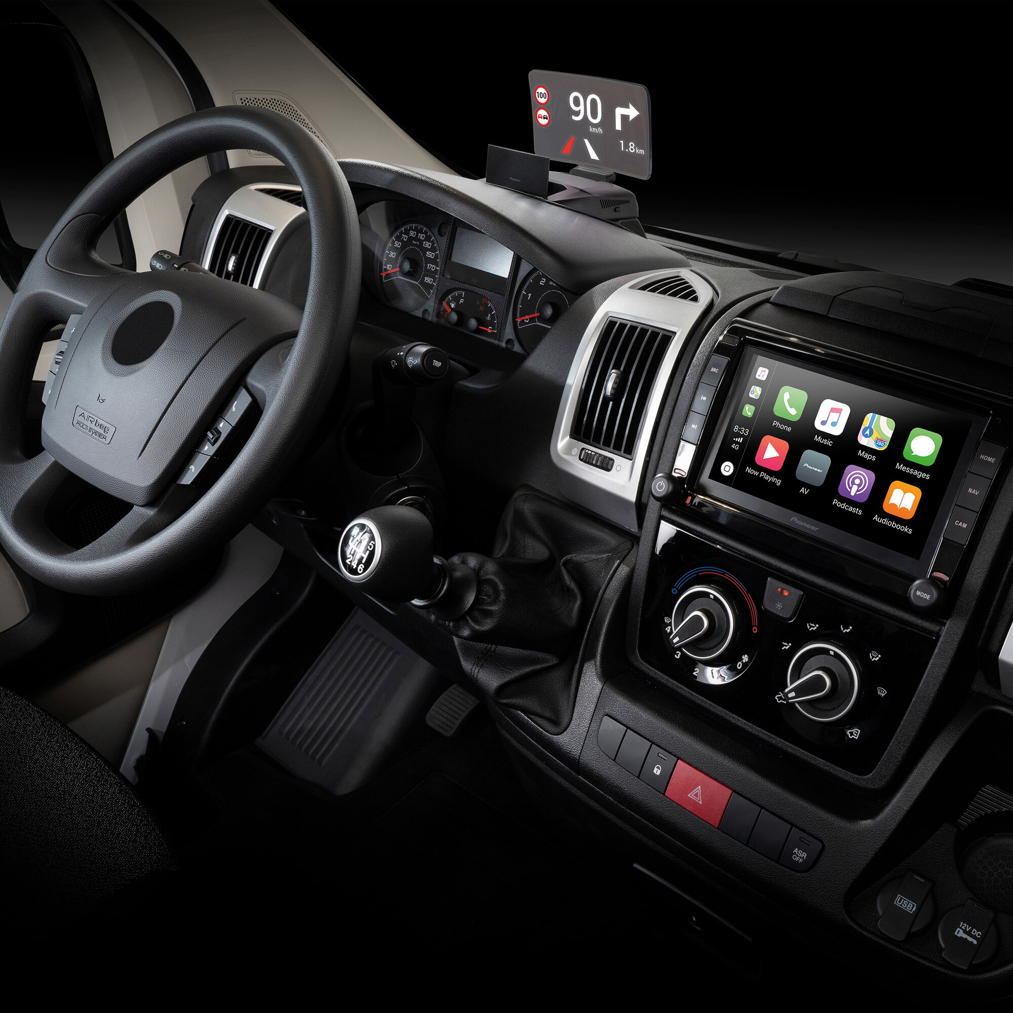 Head-Up-Display for Pioneer AVIC-Z1000DAB-C for Fiat Ducato, 2014/04