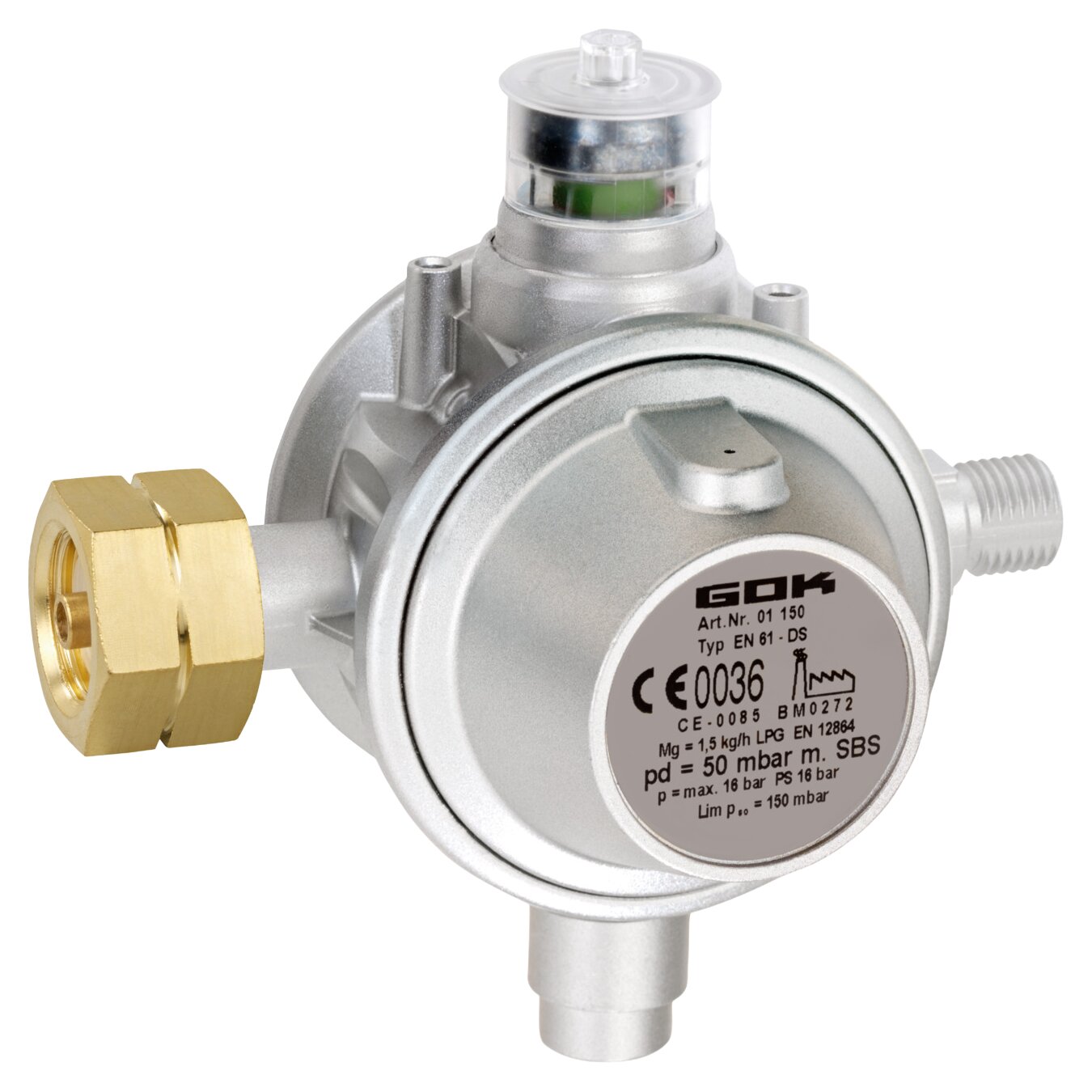 Gas Regulator 1.5 kg/h Komb.A x G1/4LH-KN UEDS SBS