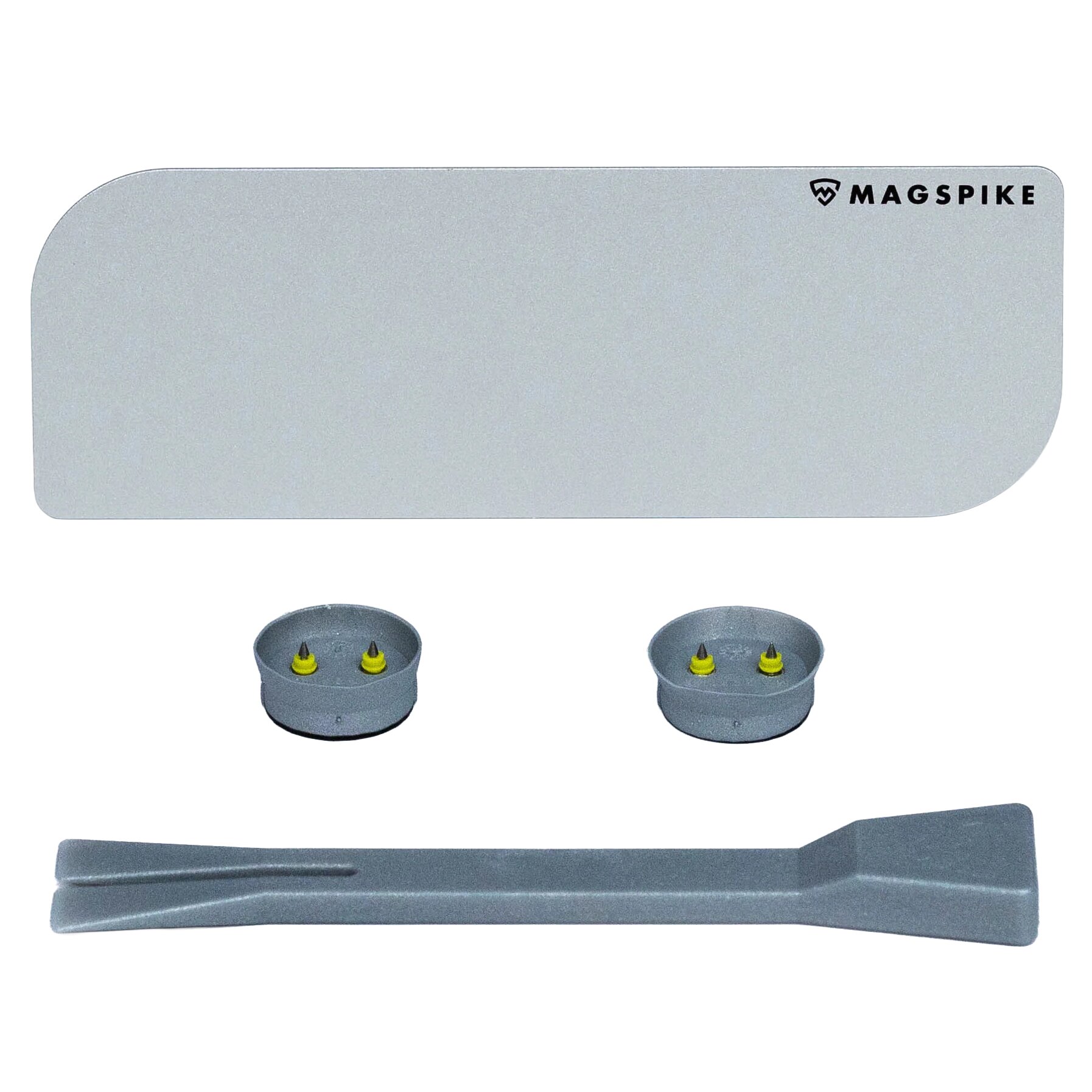 Base Plate with Magnet MagSpike Set M without Hooks, silver