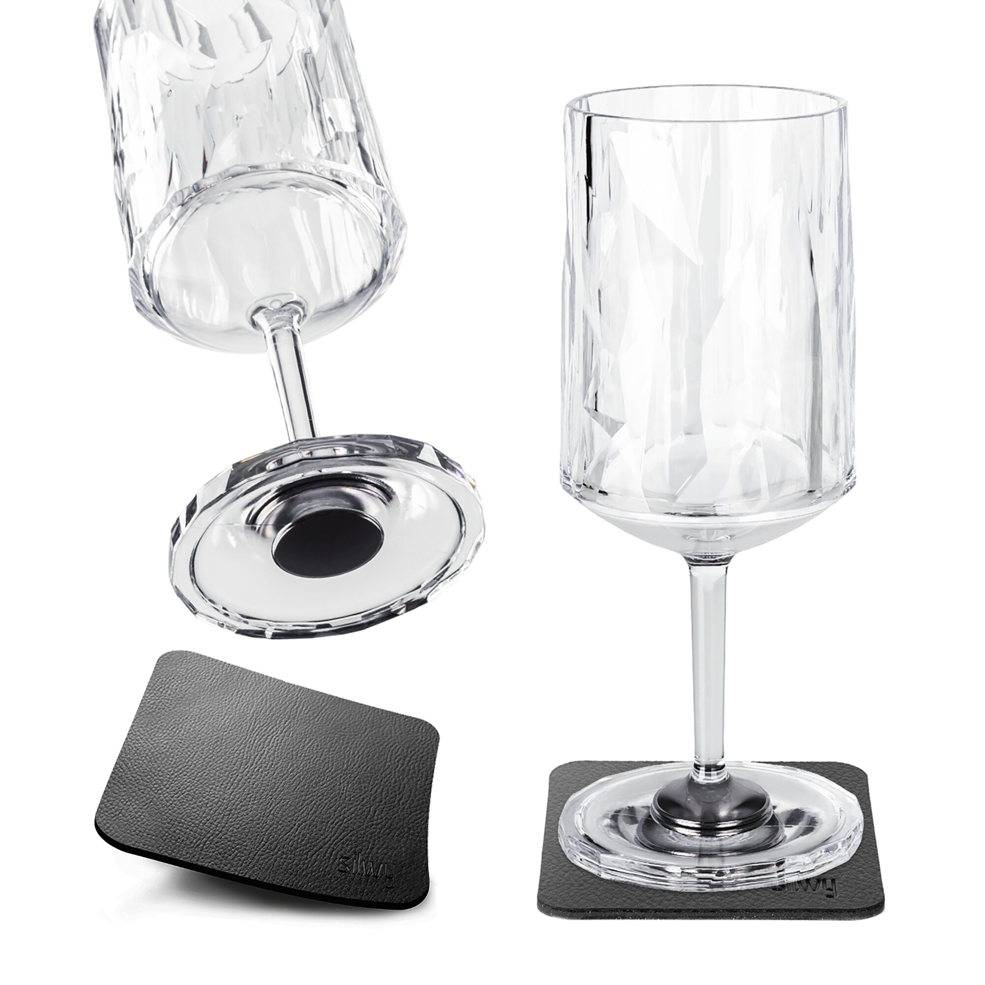 Magnetic Plastic Glasses, Wine Glass