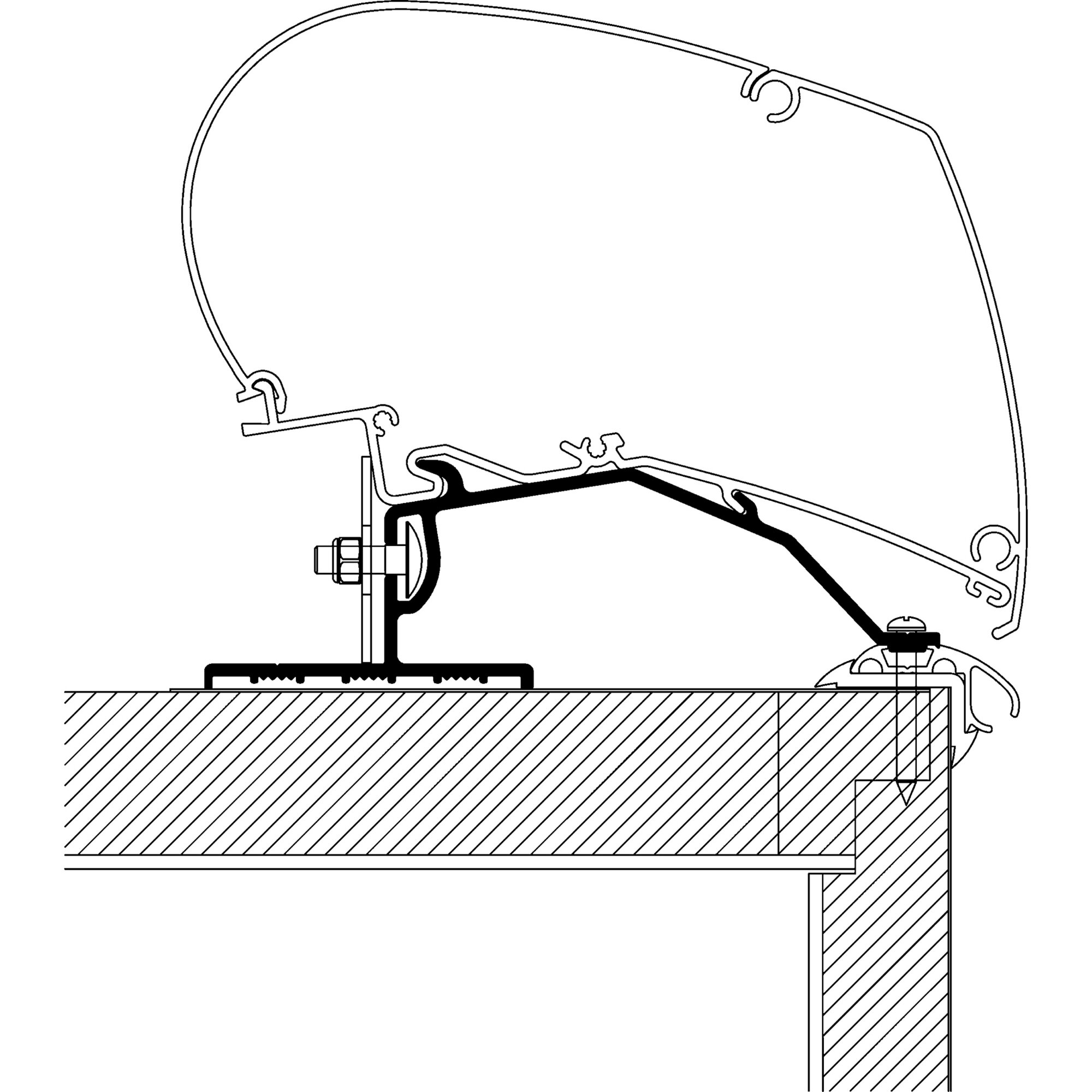 Caravan Roof Adapter For TO Series 6 And 9, 4,25 m