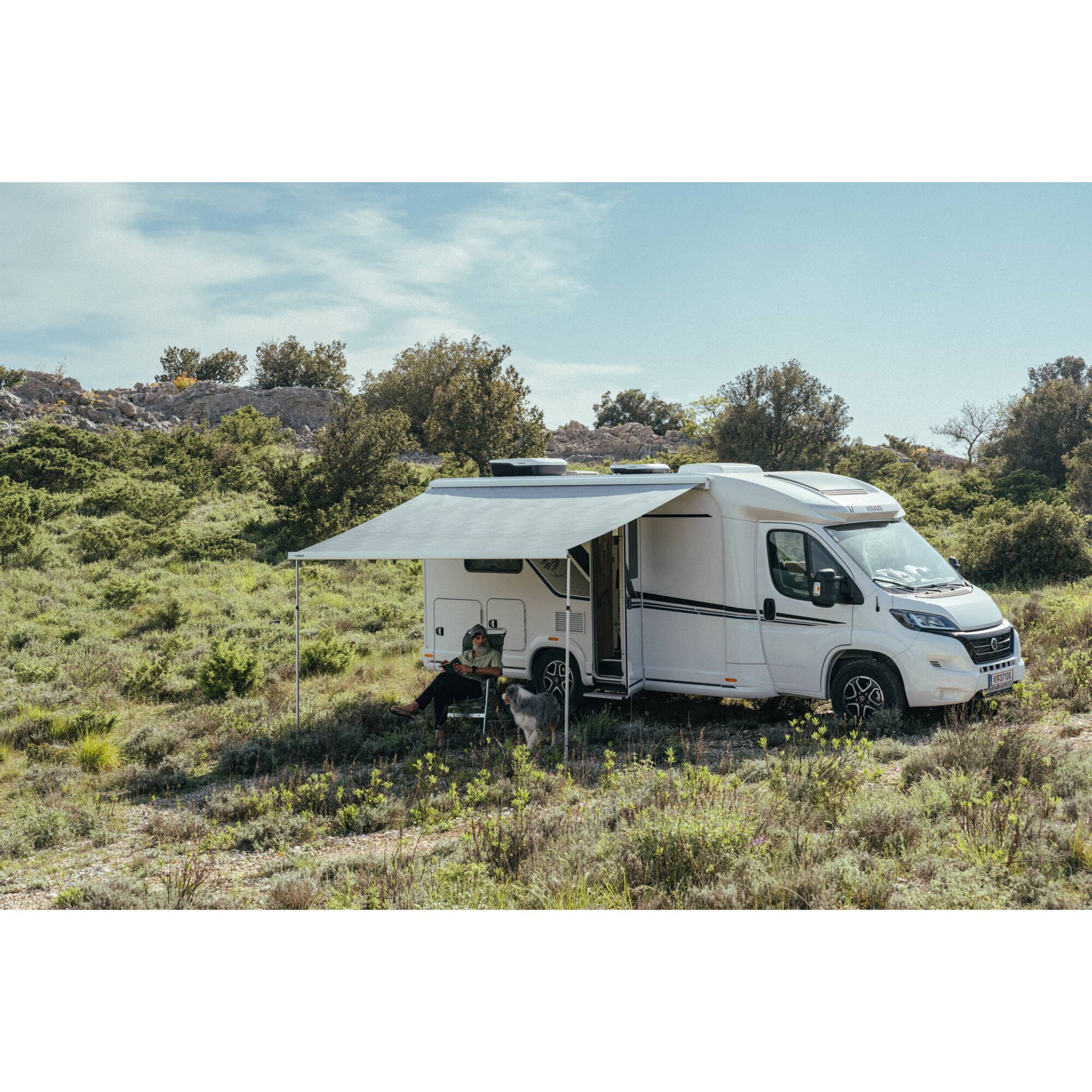 Awning PW 1500 with Motor, white, 4 m