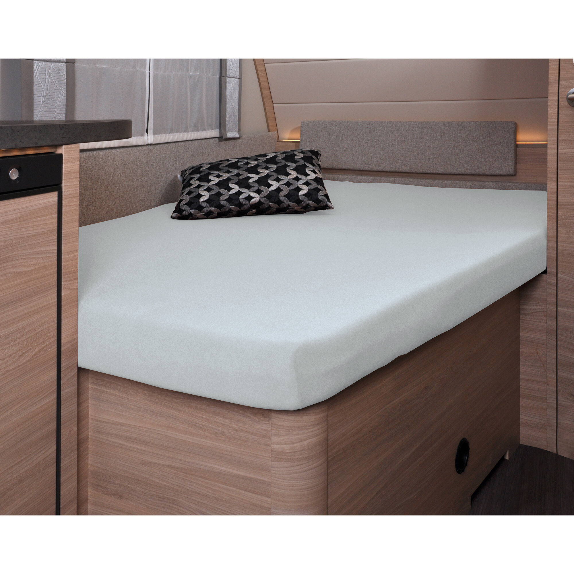 Molleton Stretch Protective Cover for a French Bed in a Caravan
