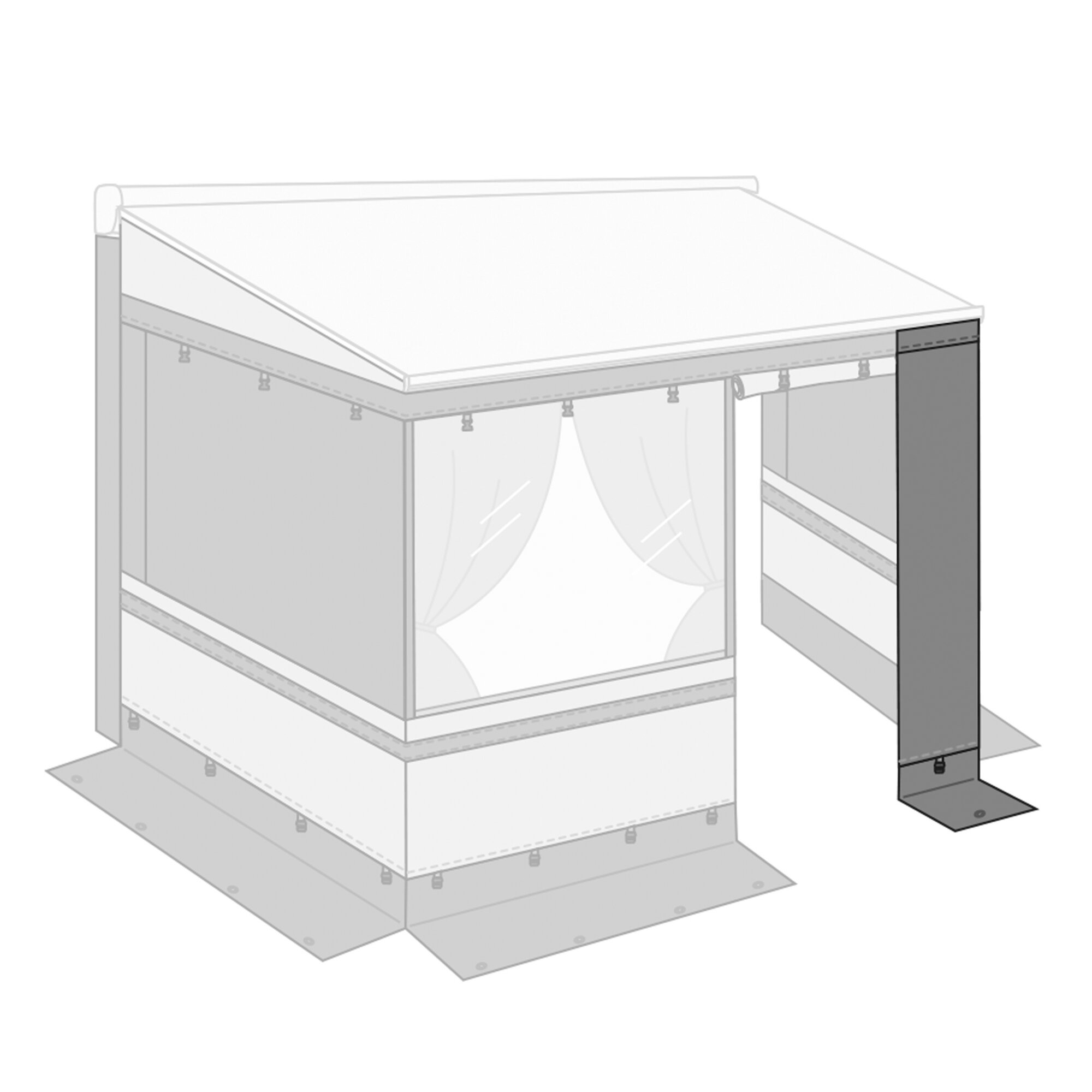 Privacy Room Light Front Panels – Front Wall Extension, 20 cm