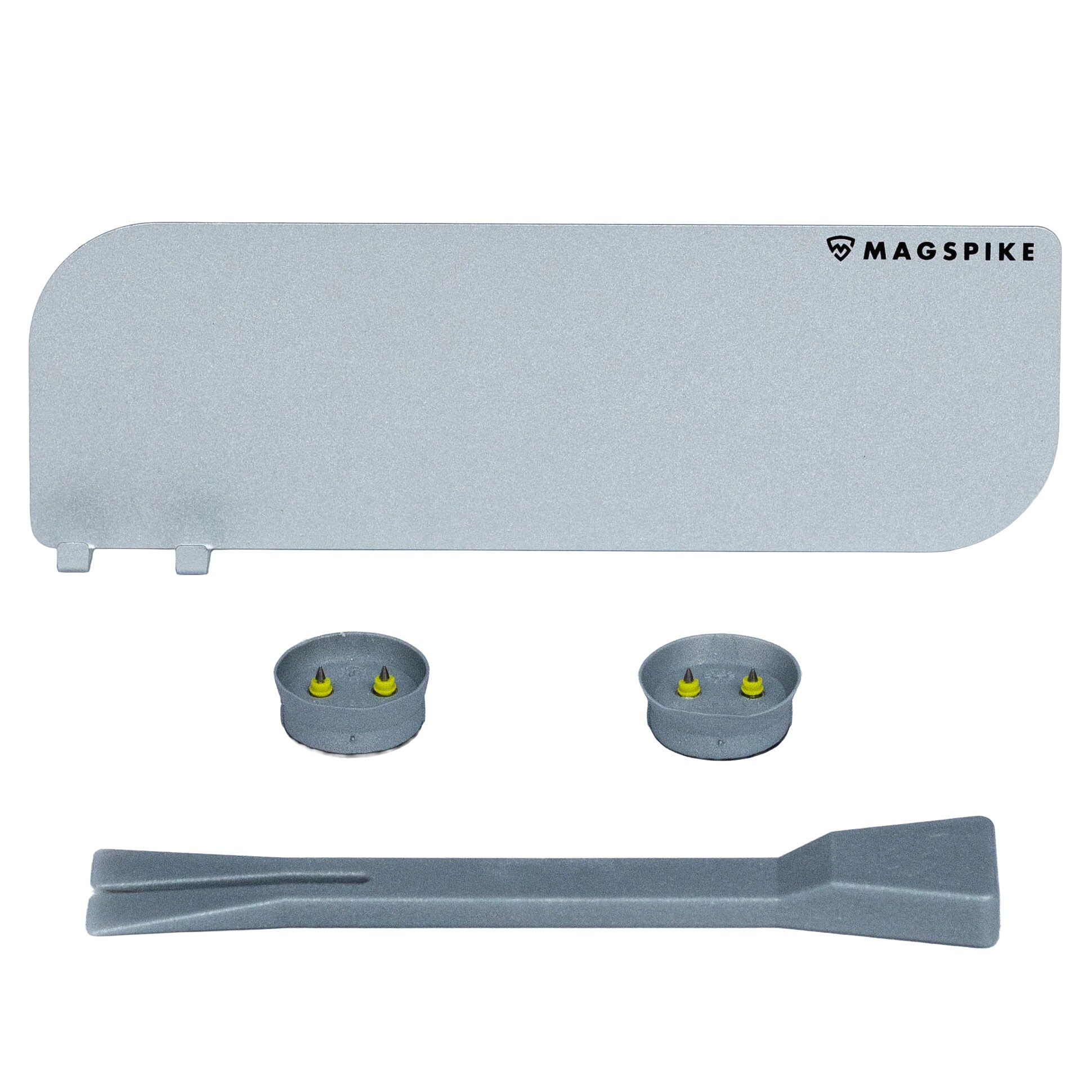 Base Plate with Magnet MagSpike Set M+ with Integrated Hooks, silver