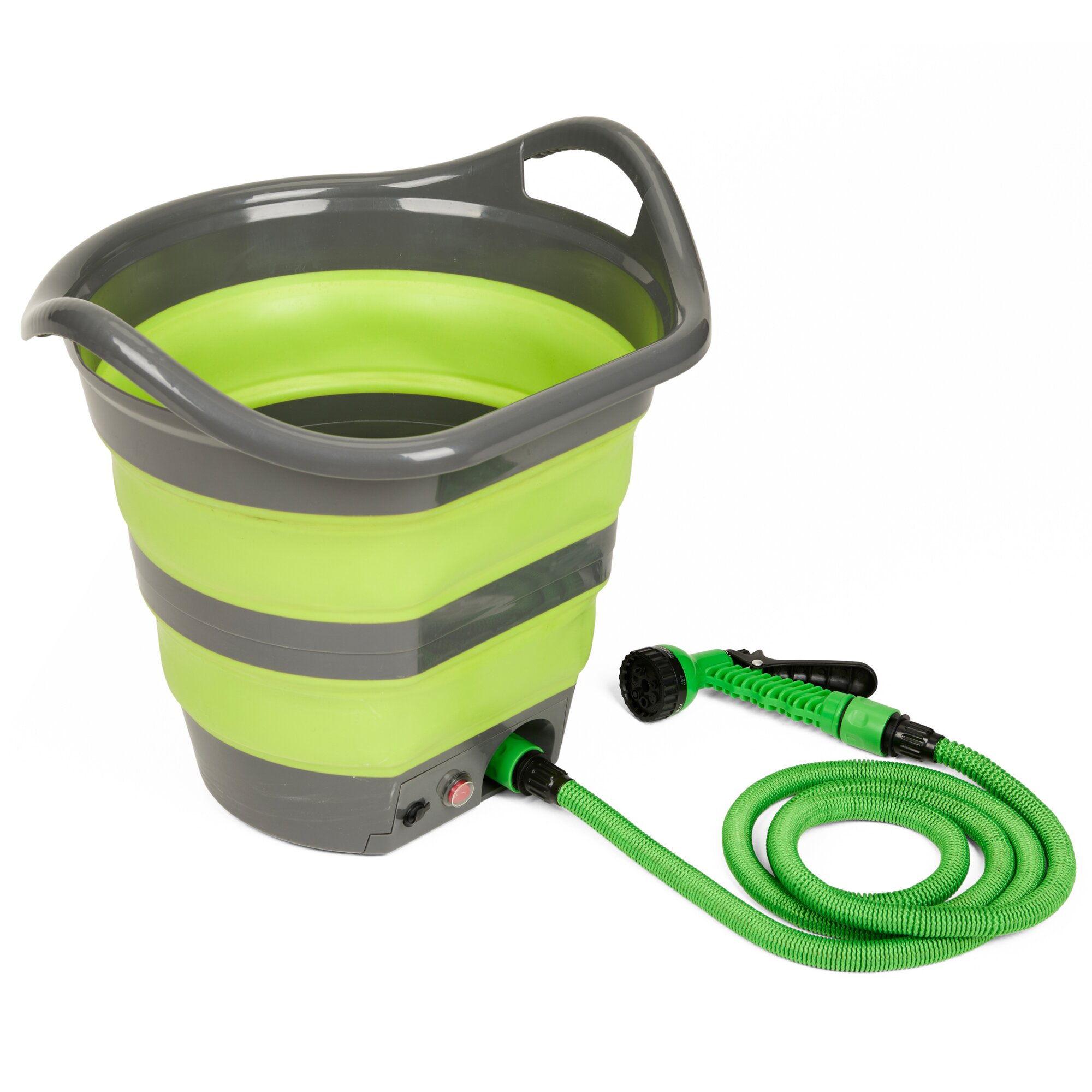 Folding Bucket 15 l with Shower Head, Portable Shower Battery Plus