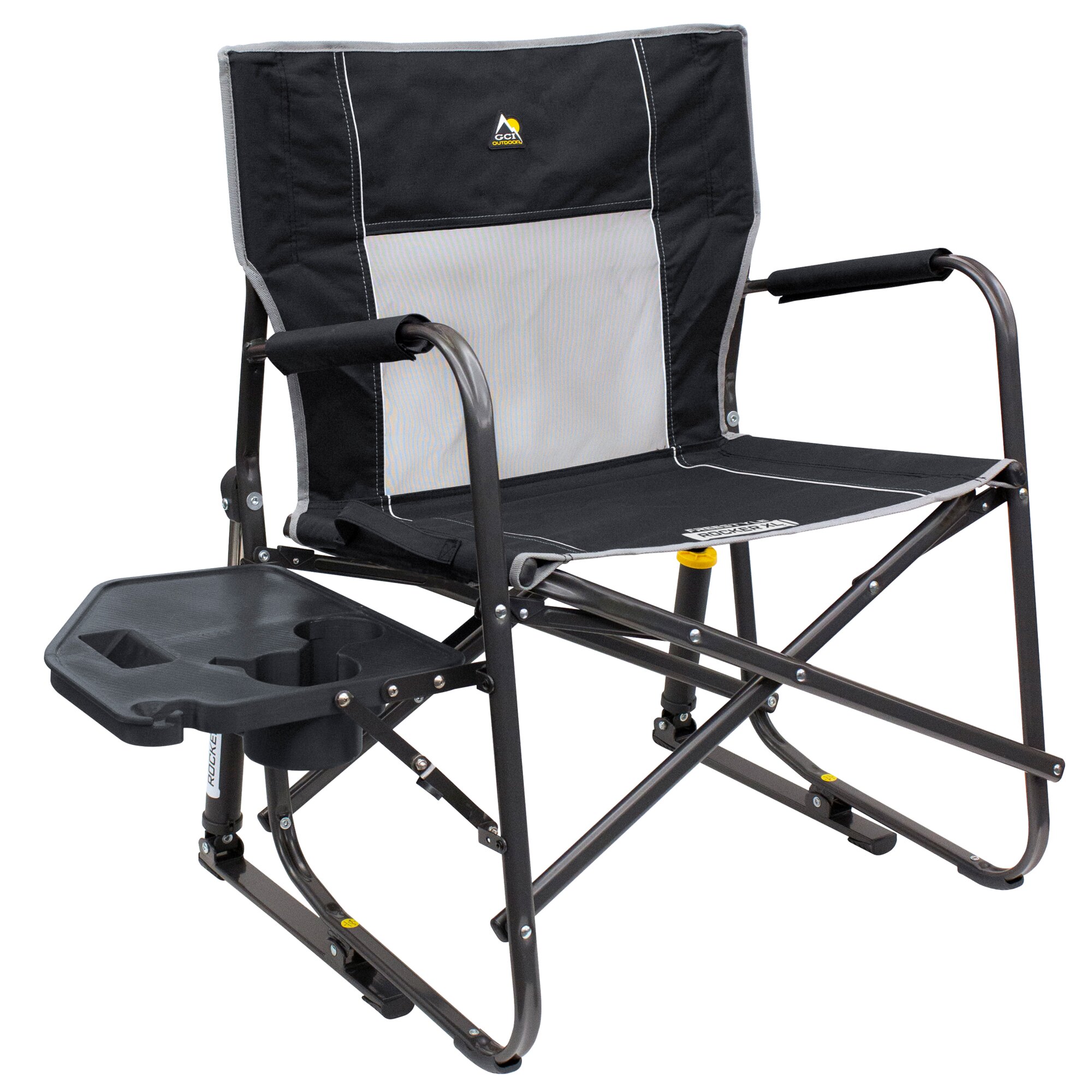 Camping Rocking Chair Freestyle Rocker XL™ with Table, black