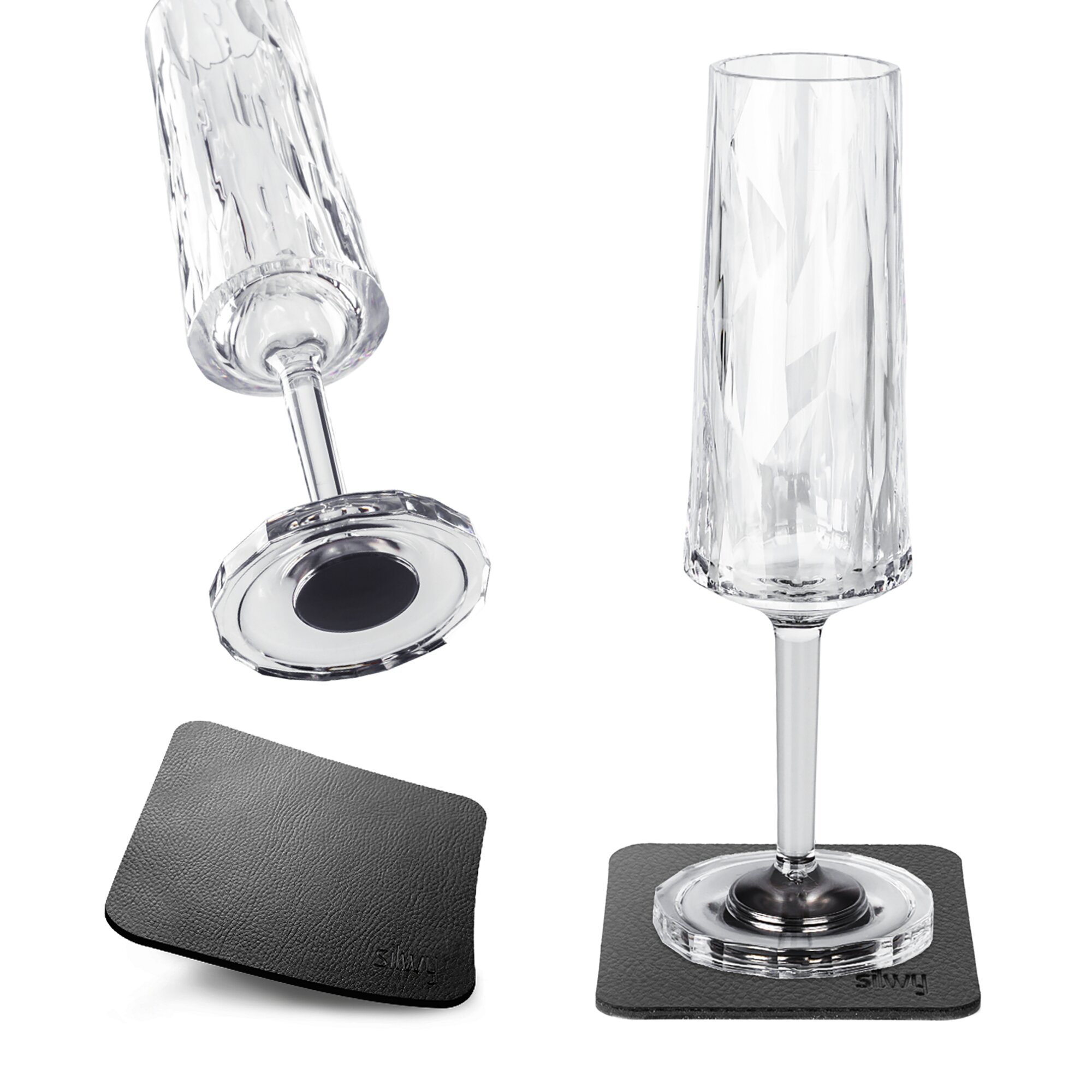 Magnetic Plastic Glasses, Champagne Glass