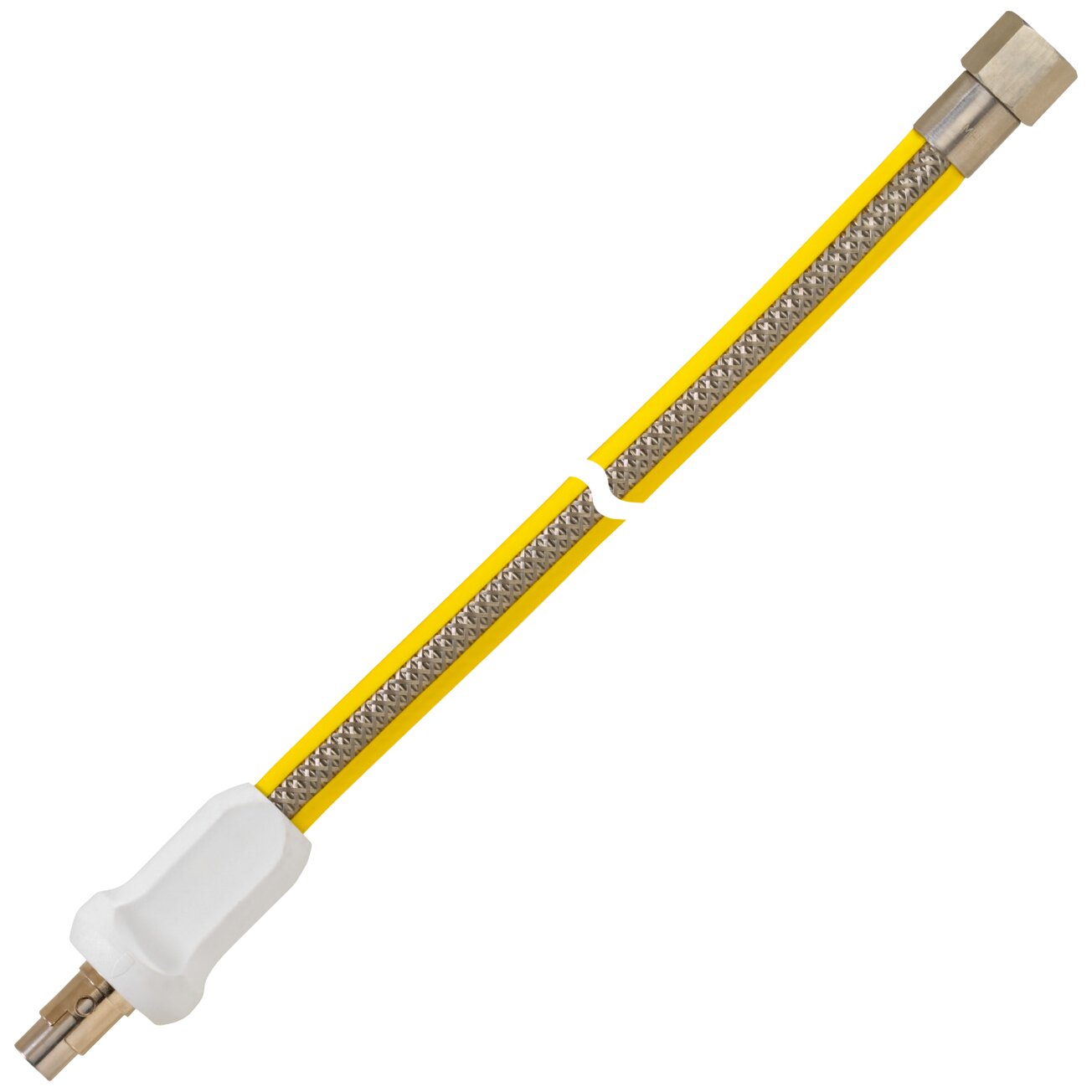 Stainless Steel All-Gas Hose PS 0.5 bar Plug Nipple STN x Rp1/2 x 2000 mm