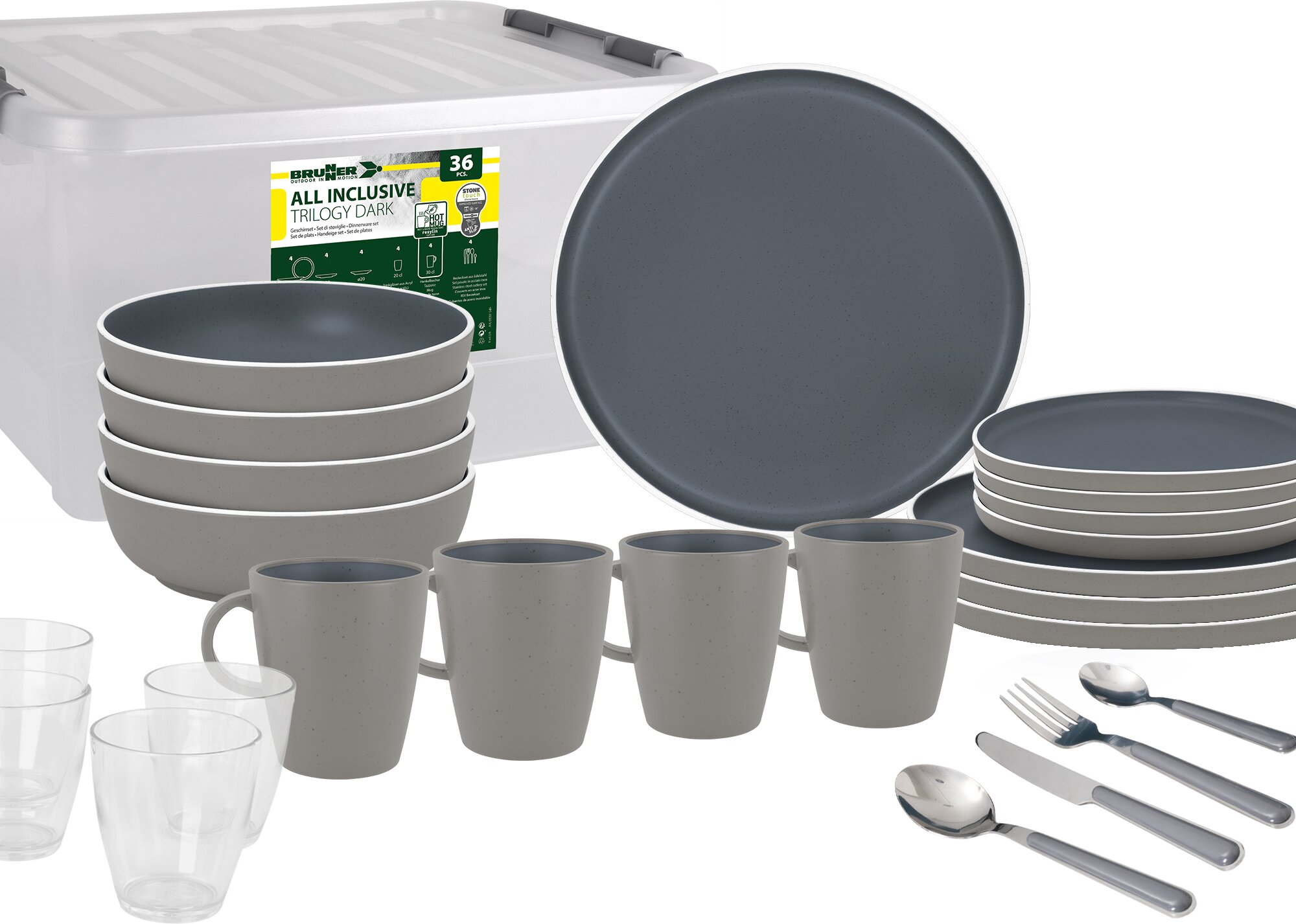 Trilogy Dark Tableware Set, 36 pcs