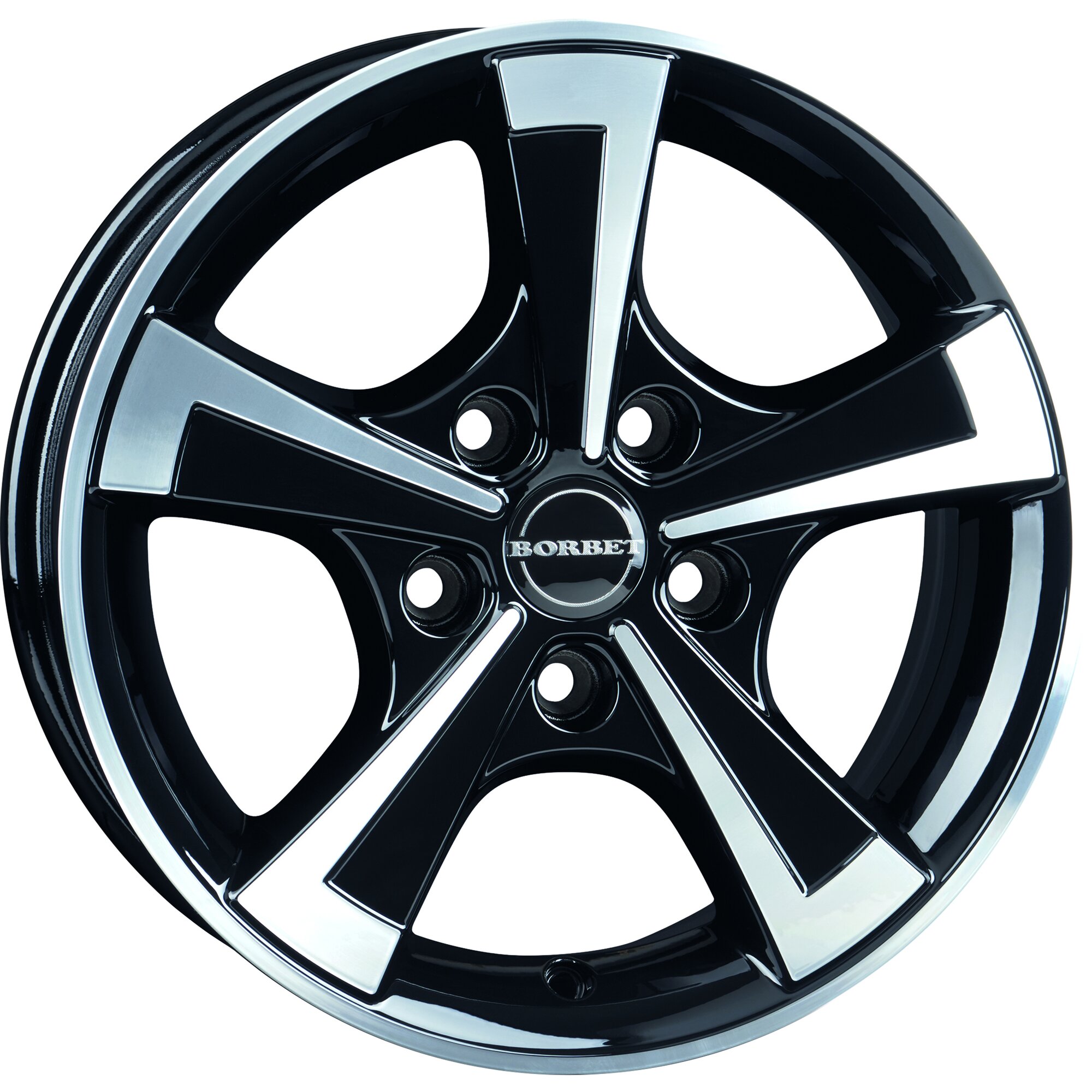 Aluminium Wheel Rim CWT for Caravans, 1100 kg, black polished glossy, 6 x 15"